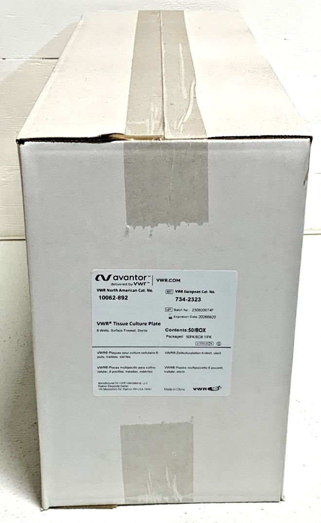 New VWR 10062-892 50/Case 6-Well Sterile Treated Tissue Culture Plate 161B