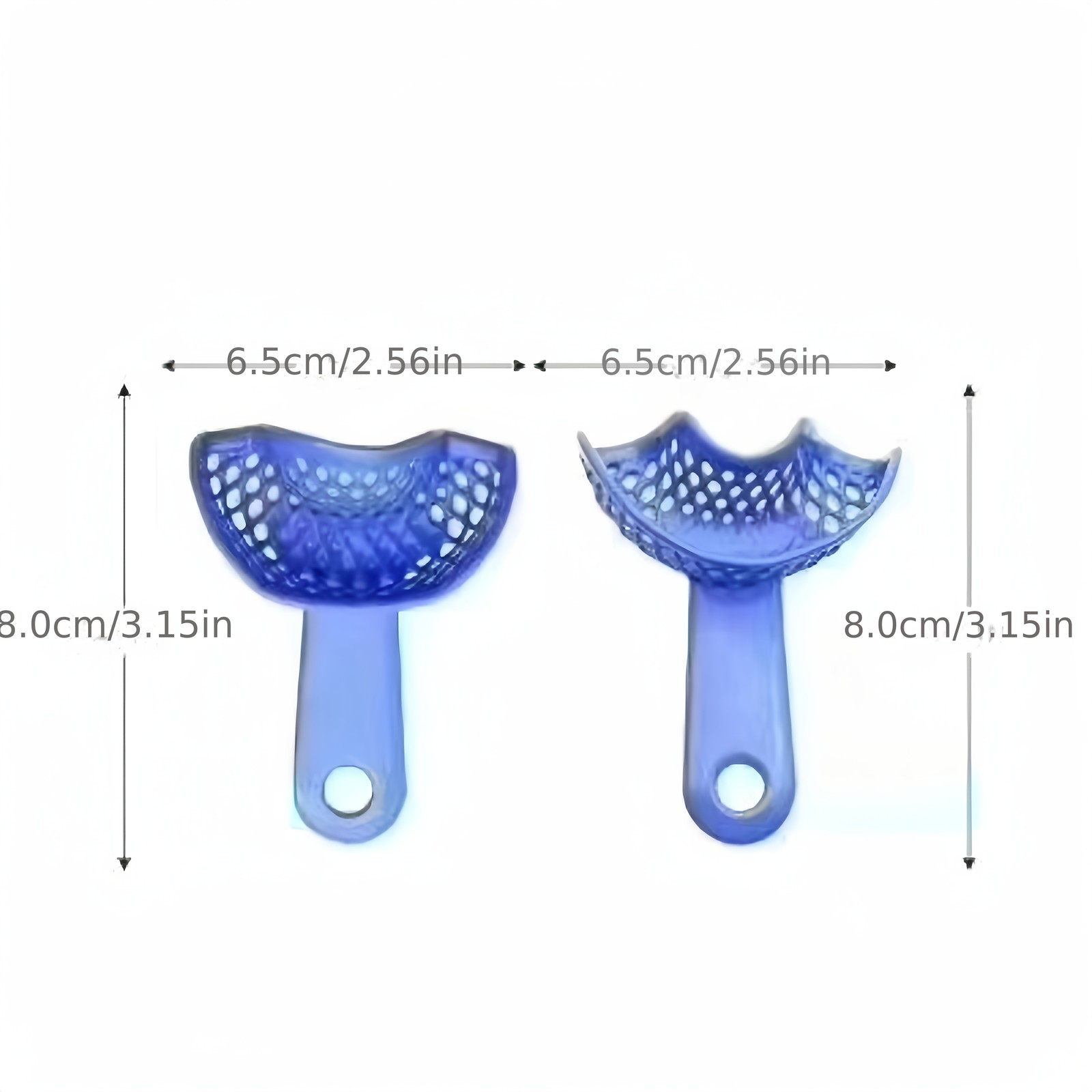 10pcs Comfort-Fit Blue Plastic-Steel Dental Impression Trays – Safe with Hole