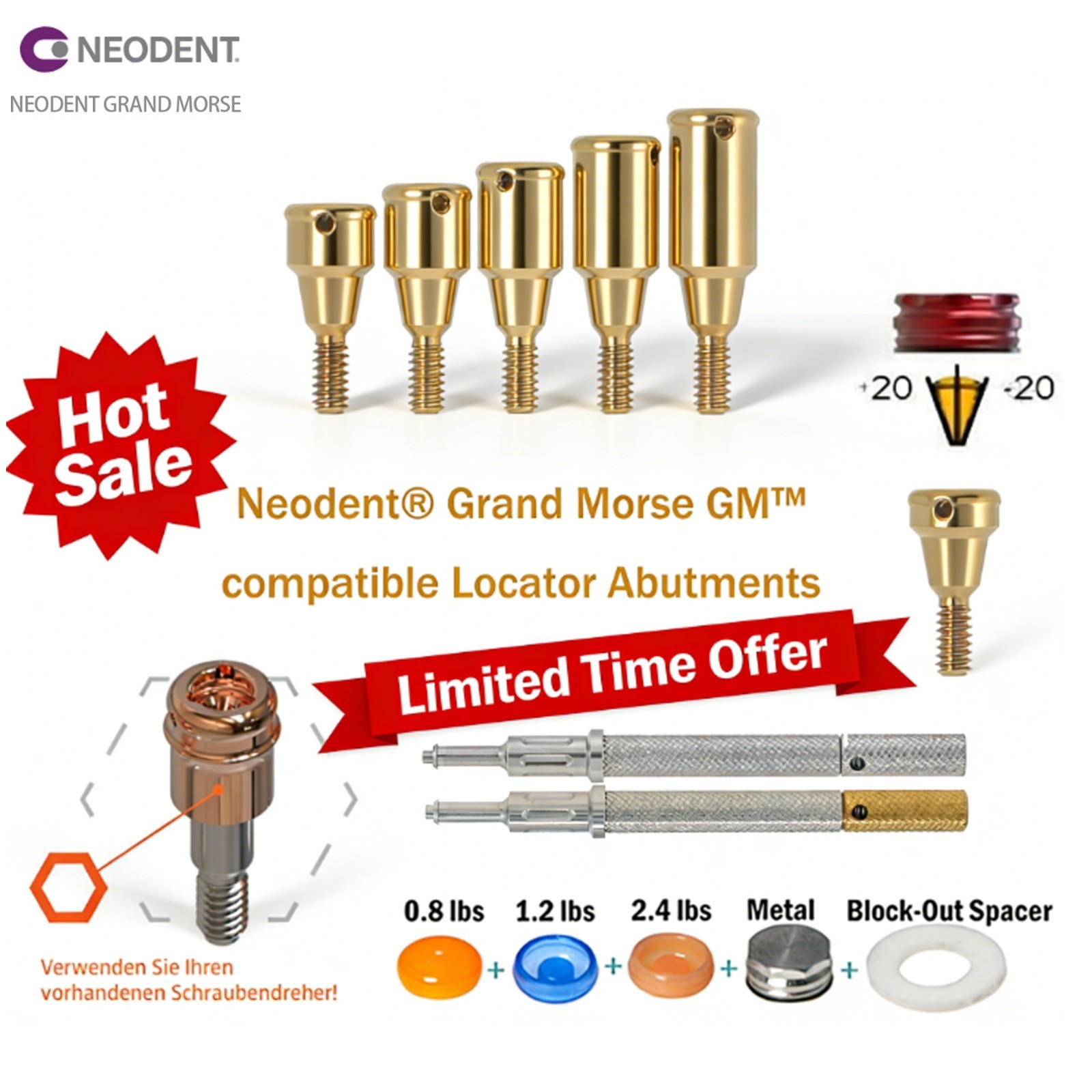 US Dental Locator Abutment Multiple Implant Hiosse/Nobel/Zimmer/BioHorizons/ITI