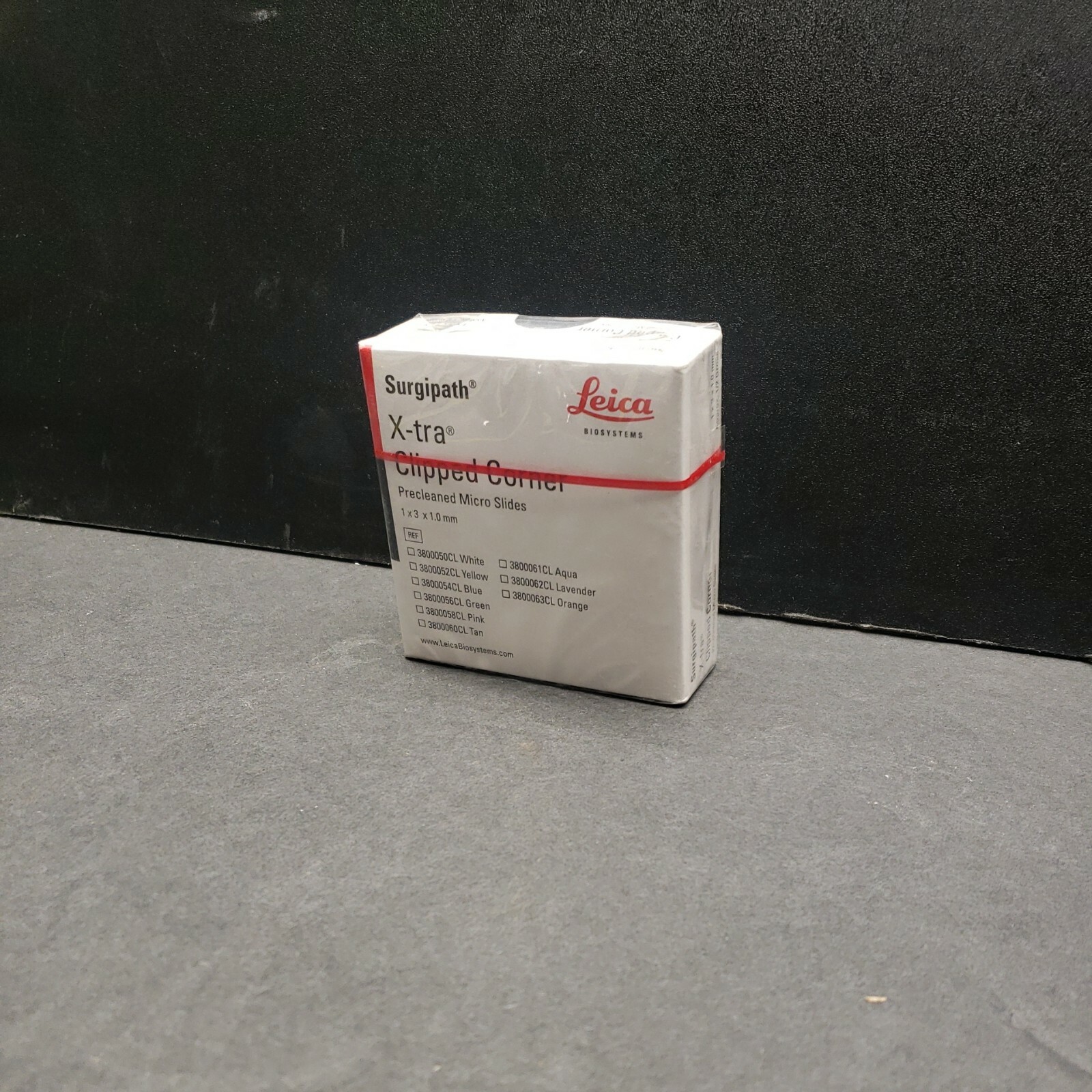 Leica 1x3x1mm Surgipath X-tra Clipped Corner Microscope Slides Yellow 3800052CL