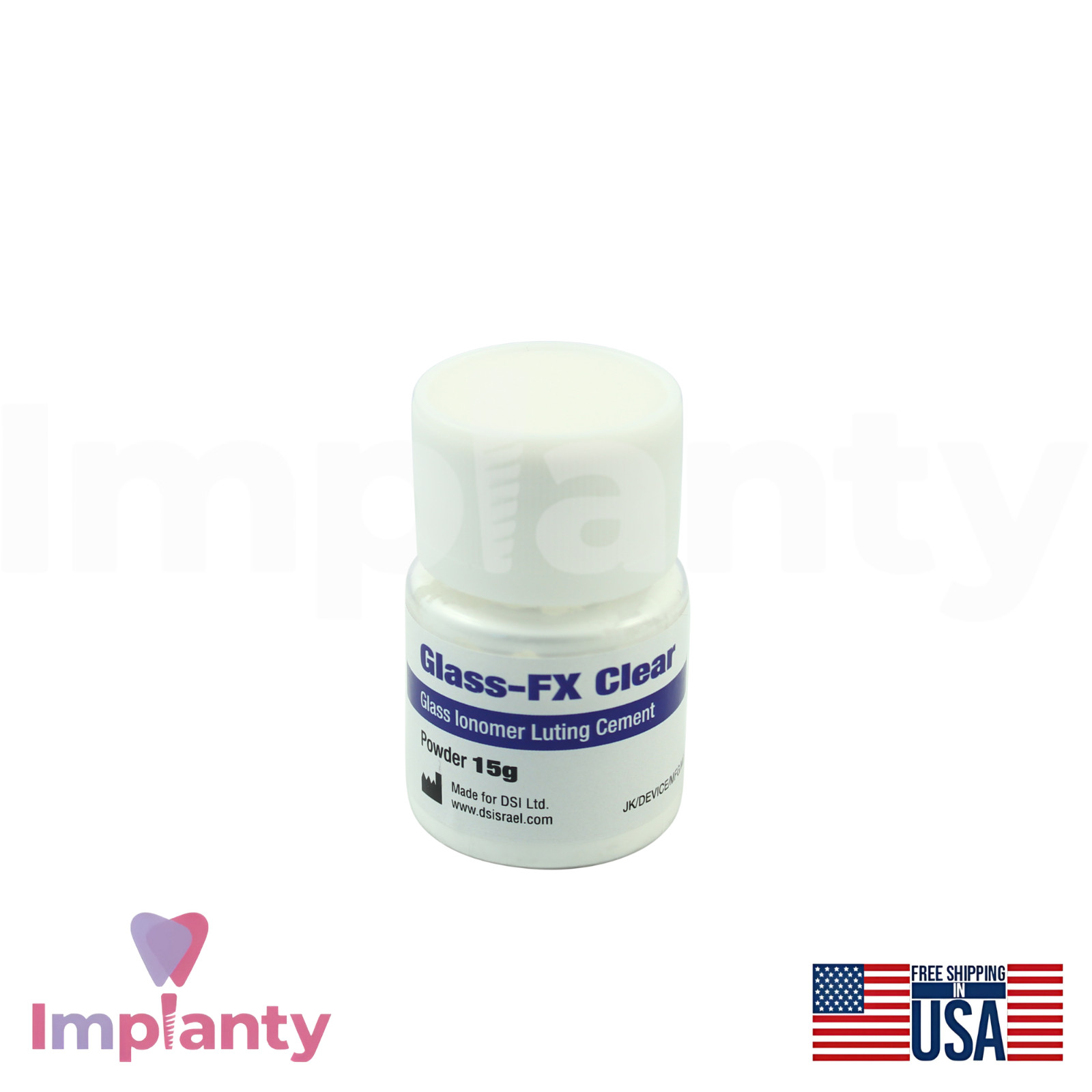 Glass FX Clear lonomer Permanent Translucent Self-curing Dental Cement