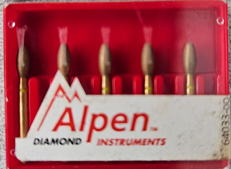 Alpen Instruments #R379EF023FG FOOTBALL X-FINE GRIT DIAMOND BUR-1 Pk /5 Burs