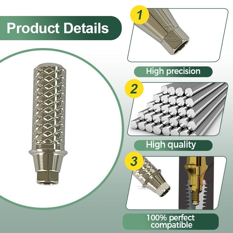 Titanium Temporary Abutment Fits to Hiossen Osstem TS platform Regular and Mini