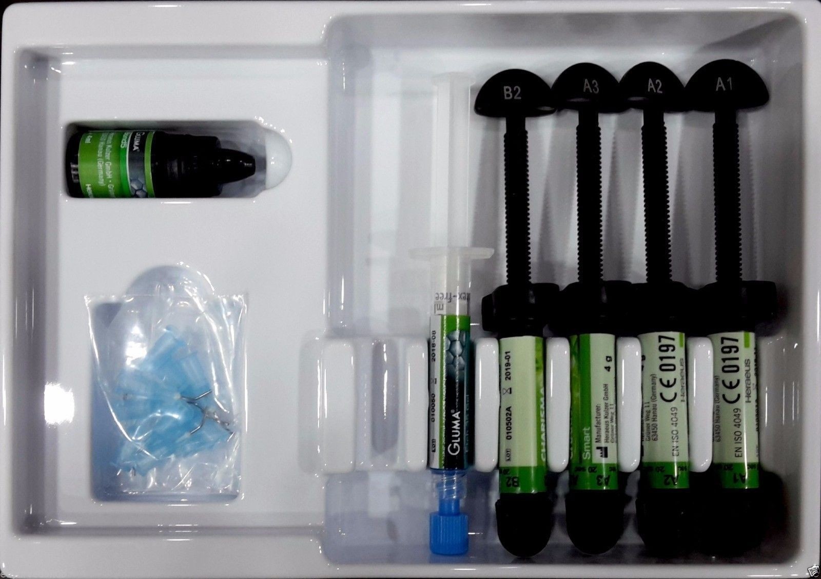 Kulzer Charisma Smart Dental Composite 4x4g Syringe Kit Shades A1 A2 A3 B1/B2