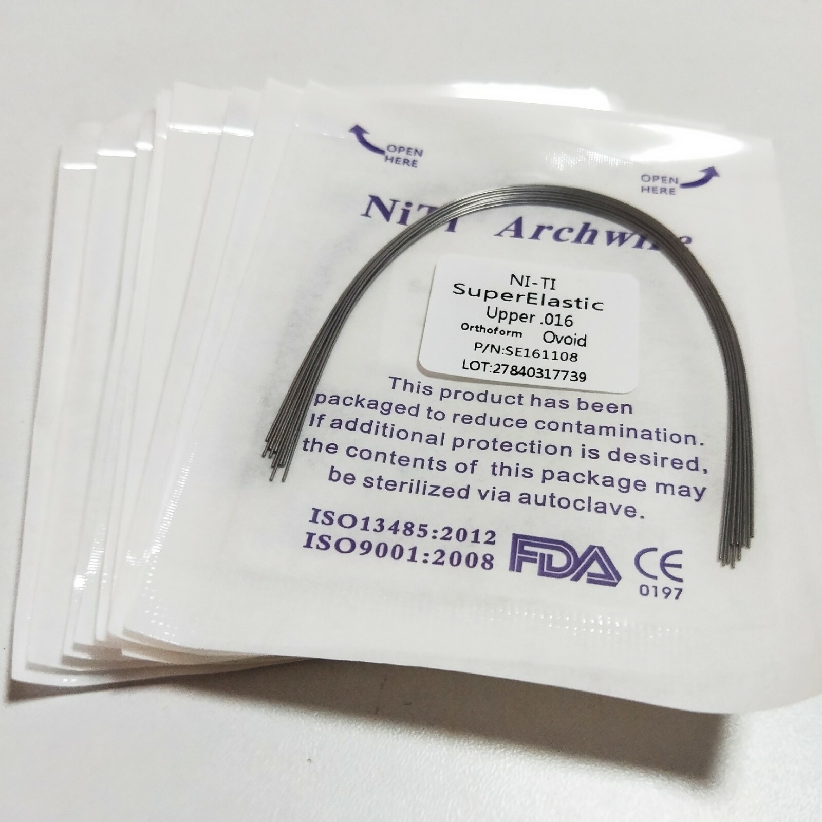 100 Pcs Dental Round Arch Wire & 20 Pcs Metal Bracket MIni Roth 022 345 Hooks