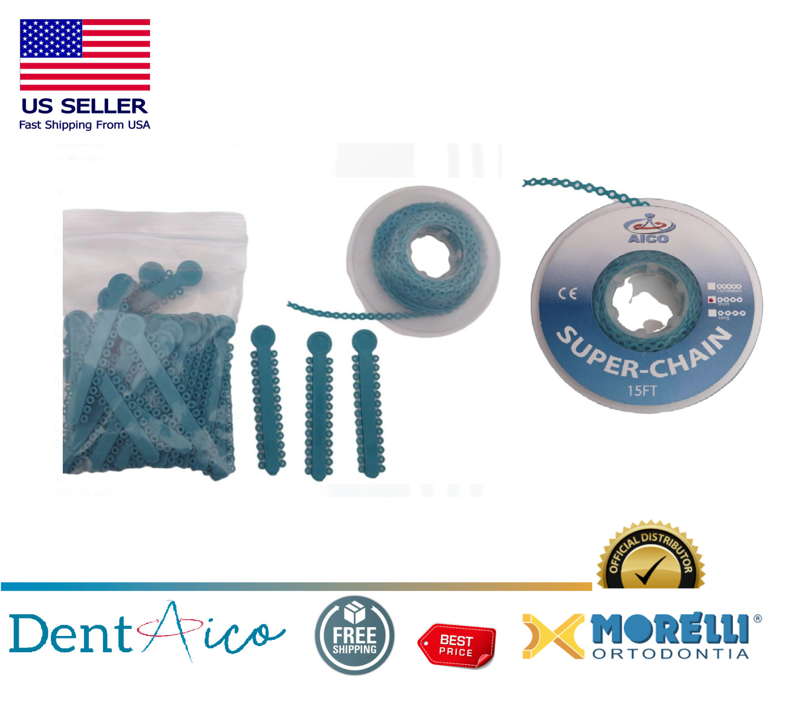 Elastic Ligature Modules & Power Chain Short Mermaid Dentaico Orthodontic Supply
