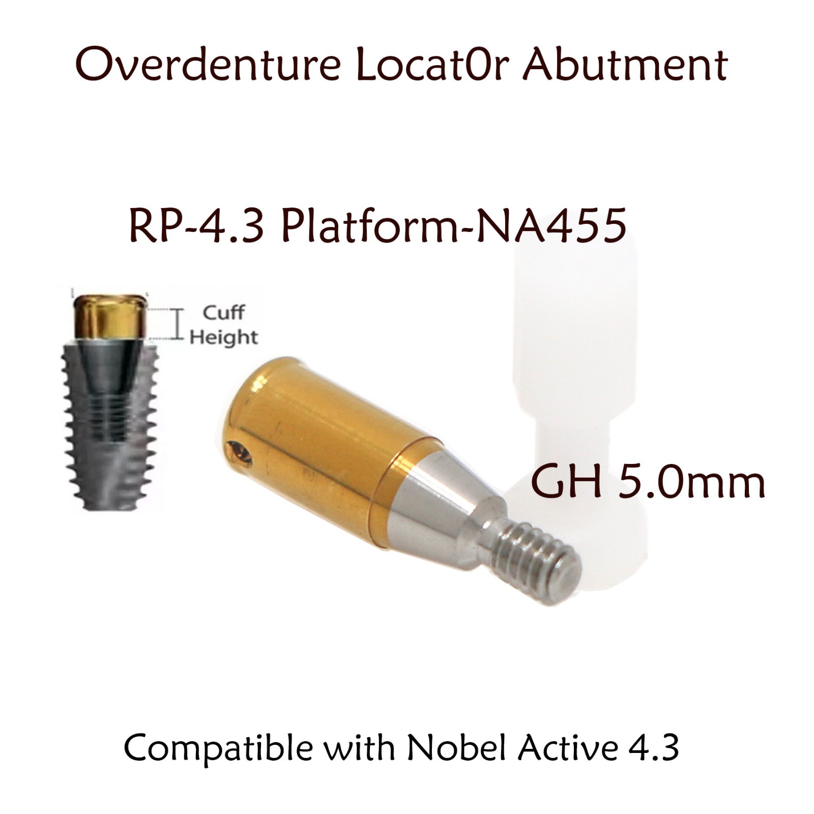 Dental Overdenture Locator Abutment Fit Hiossen Osstem/Nobel Biocare/Zimmer/MIS