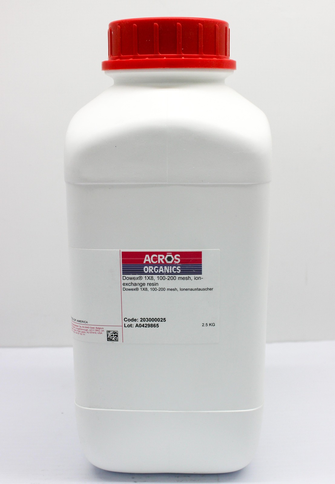 Acros Organics Dowex 1X8, Ion-Exchange Resin, 2.5Kg, Anion Separati (3320085893)