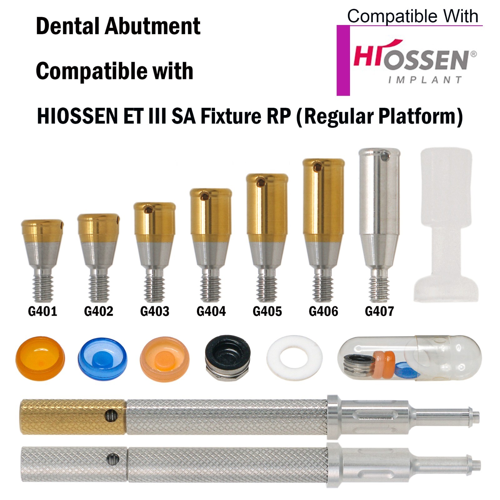 Dental Locator Overdenture Abutment Male Cap Inserts fit HIOSSEN Osstem Regular