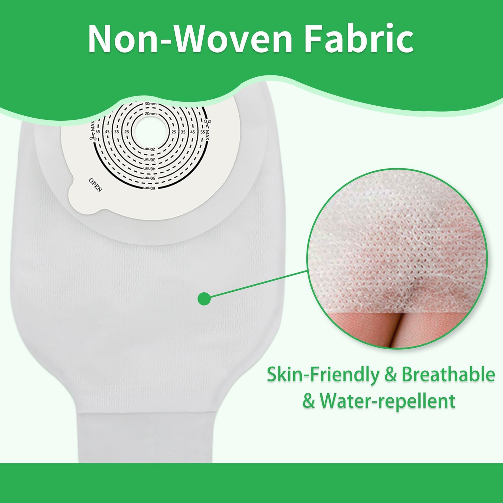 ZnnaYoha 10 PCS Colostomy Bags, One Piece Ostomy Bag, Drainable White
