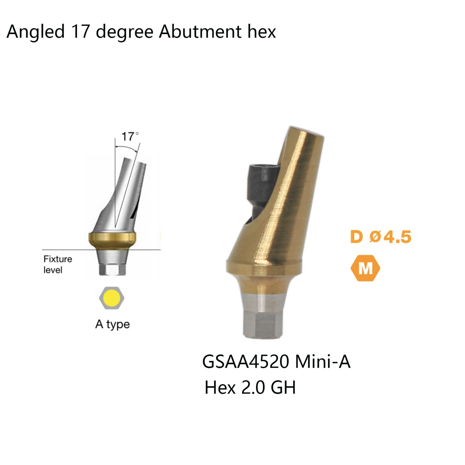 Hiossen ET 17°Angled Abutment Dental Titanium Prosthetic Mini Regular Platform