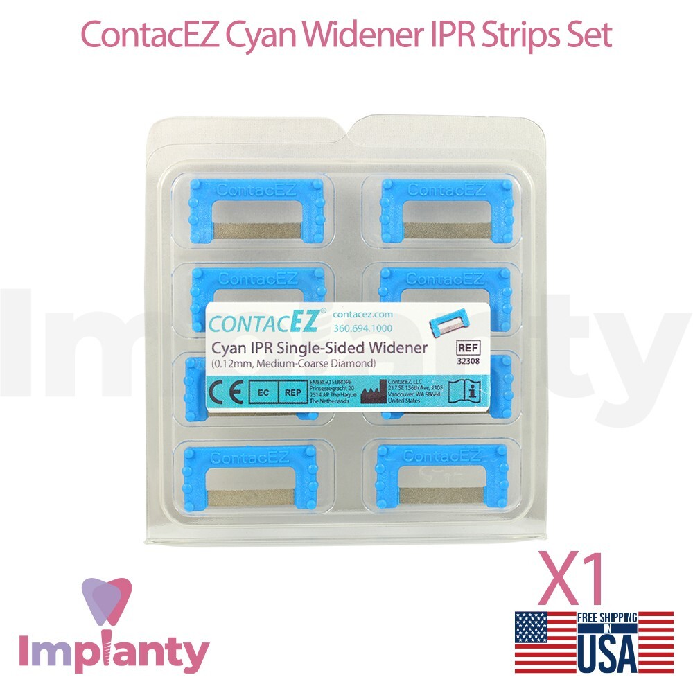 Dental Opener Cyan IPR Plus Strips Set Stainless Steel Diamond Coating Reusable