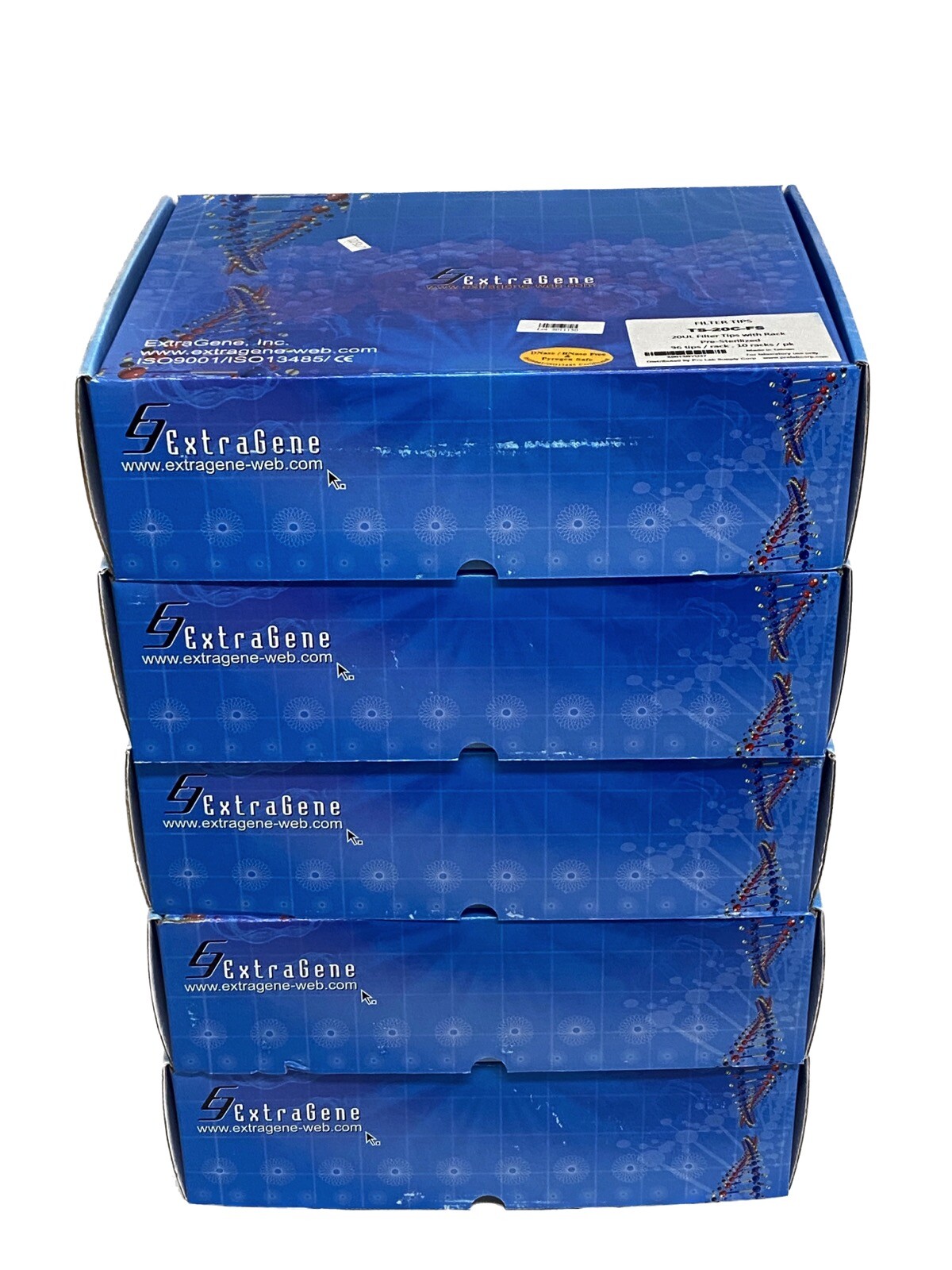 (4800/Cs) EXTRAGENE 20uL Filter Pipette Tips 50mm 50x 96/Rk Yellow TS-20C-FS