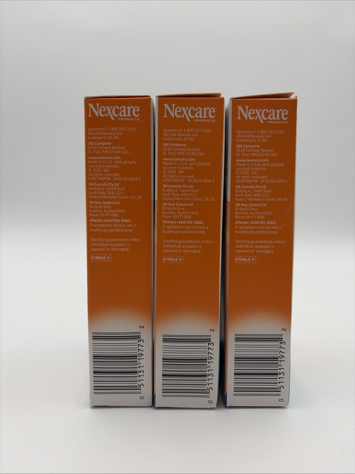 Nexcare Absolute Waterproof Adhesive Gauze Pad, One Size, 4 4 Pads Size Lot Of 3