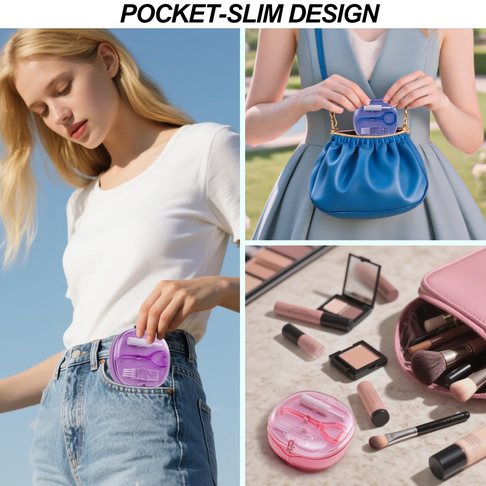 Pink Aligner and Retainer Case Double-layer Cute Slim Braces Transparent