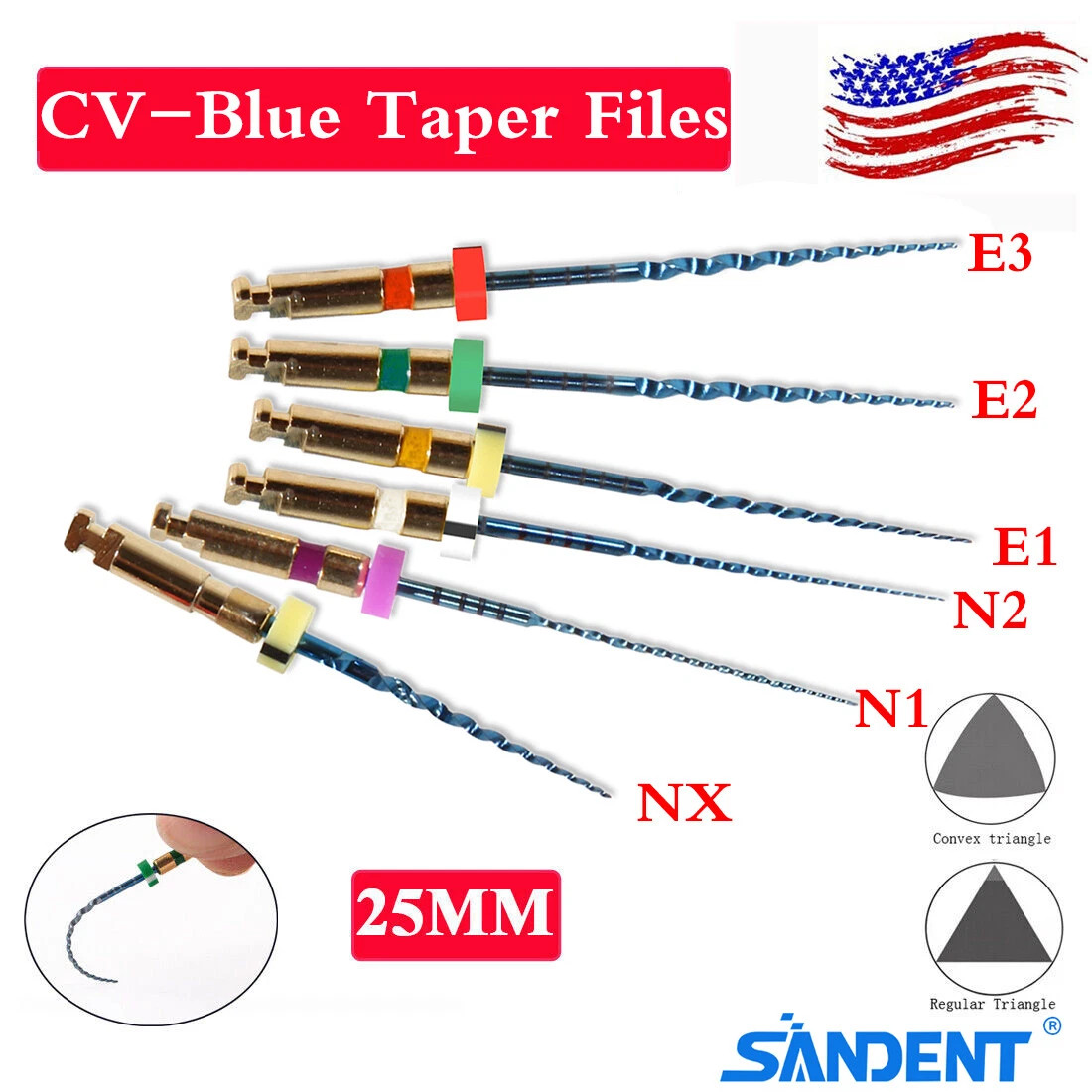 100pack Dental NiTi Super Rotary Files for Endodontic Endo Motor Root Canal 25MM
