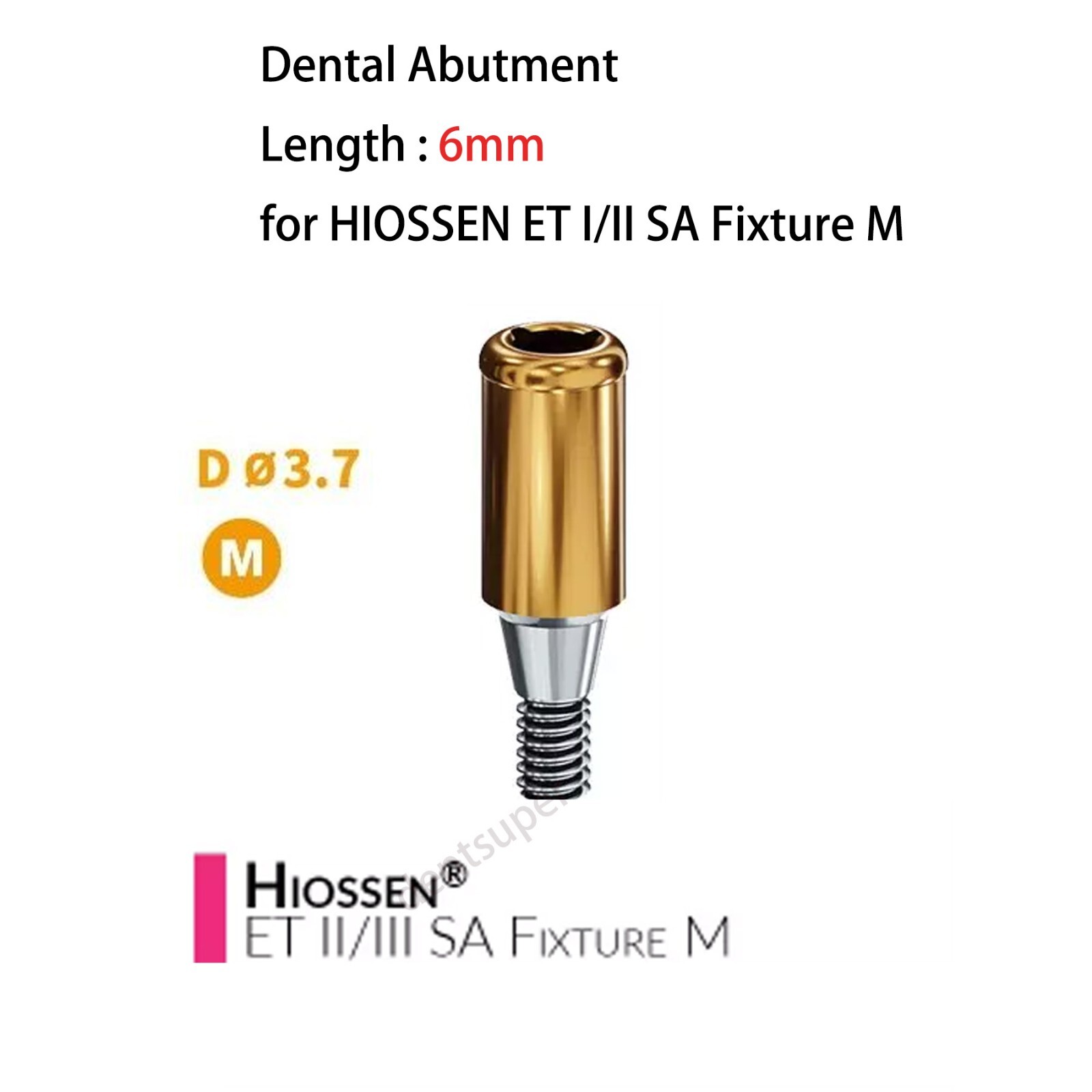 1PC Overdenture Dental Abutment Flat AH=1-6 mm attachment Hiossen Mini conical