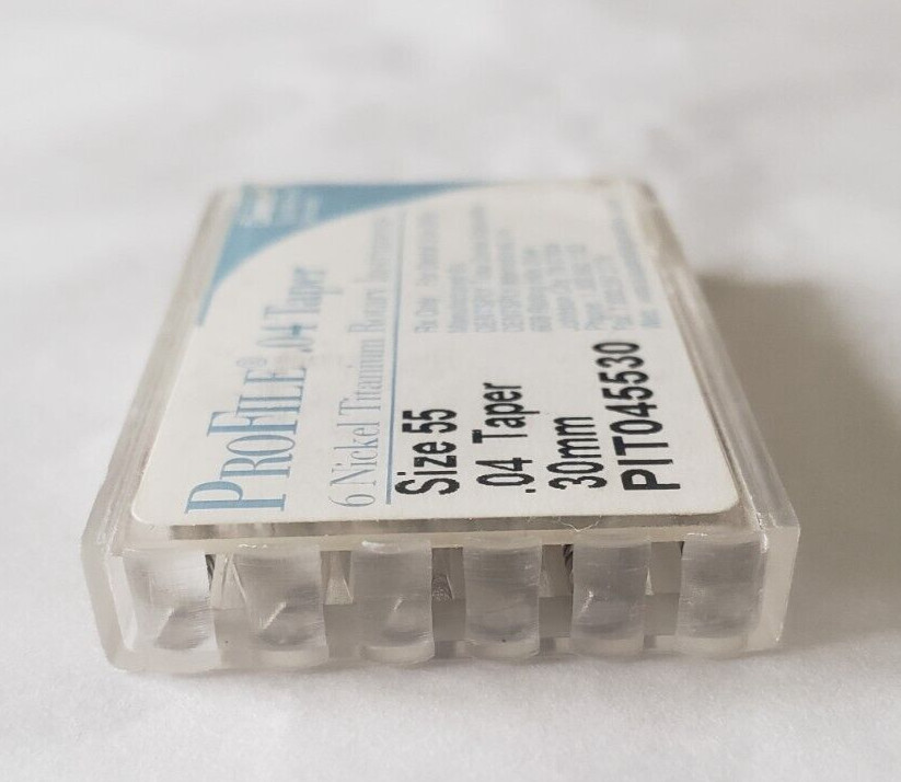 Dentsply ProFile .04 Taper Nickel Titanium Files Size 55, 30mm Length, 6 Files