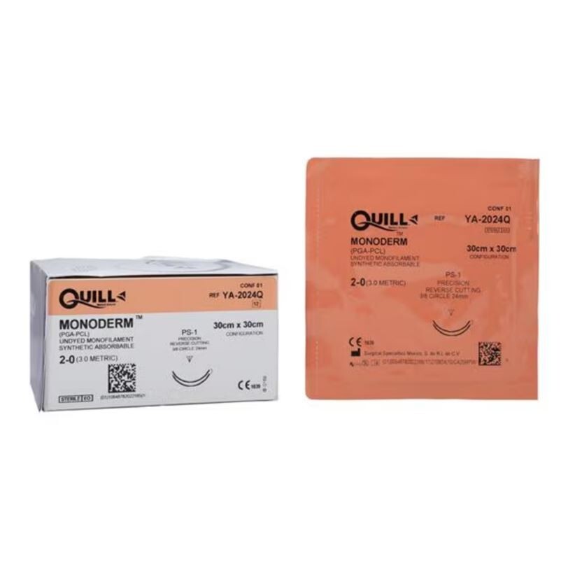 *12-Pieces* Quill Barbed Suture Monofilament 12″ PS-1 Reverse Cutting YA-2024Q