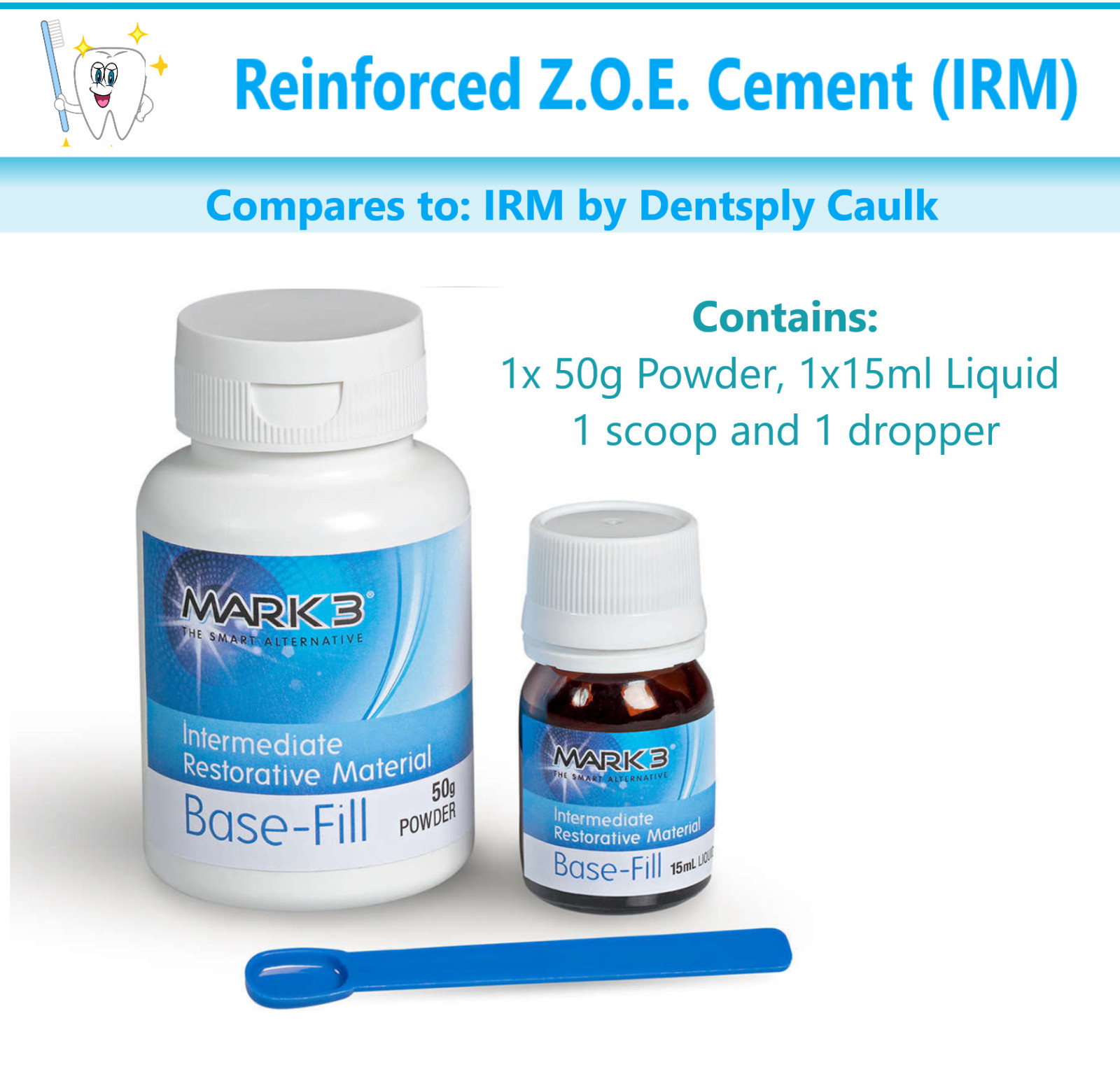 Dental IRM Polymer-Reinforced ZOE Intermediate Restorative Cement, 50gm. Powder