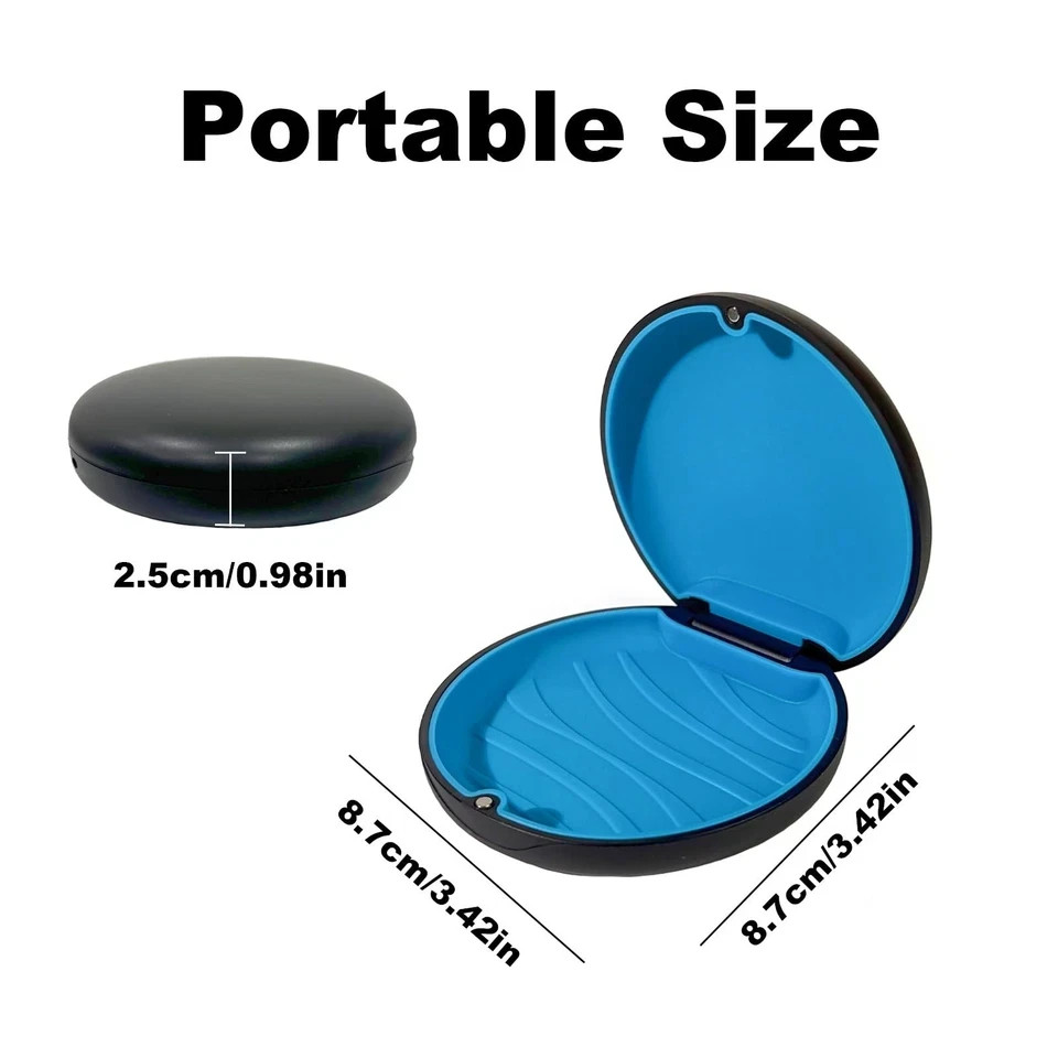 Maoerdental 2PCS Retainer Case Compatible with 2 Pack Black + Blue Silicone