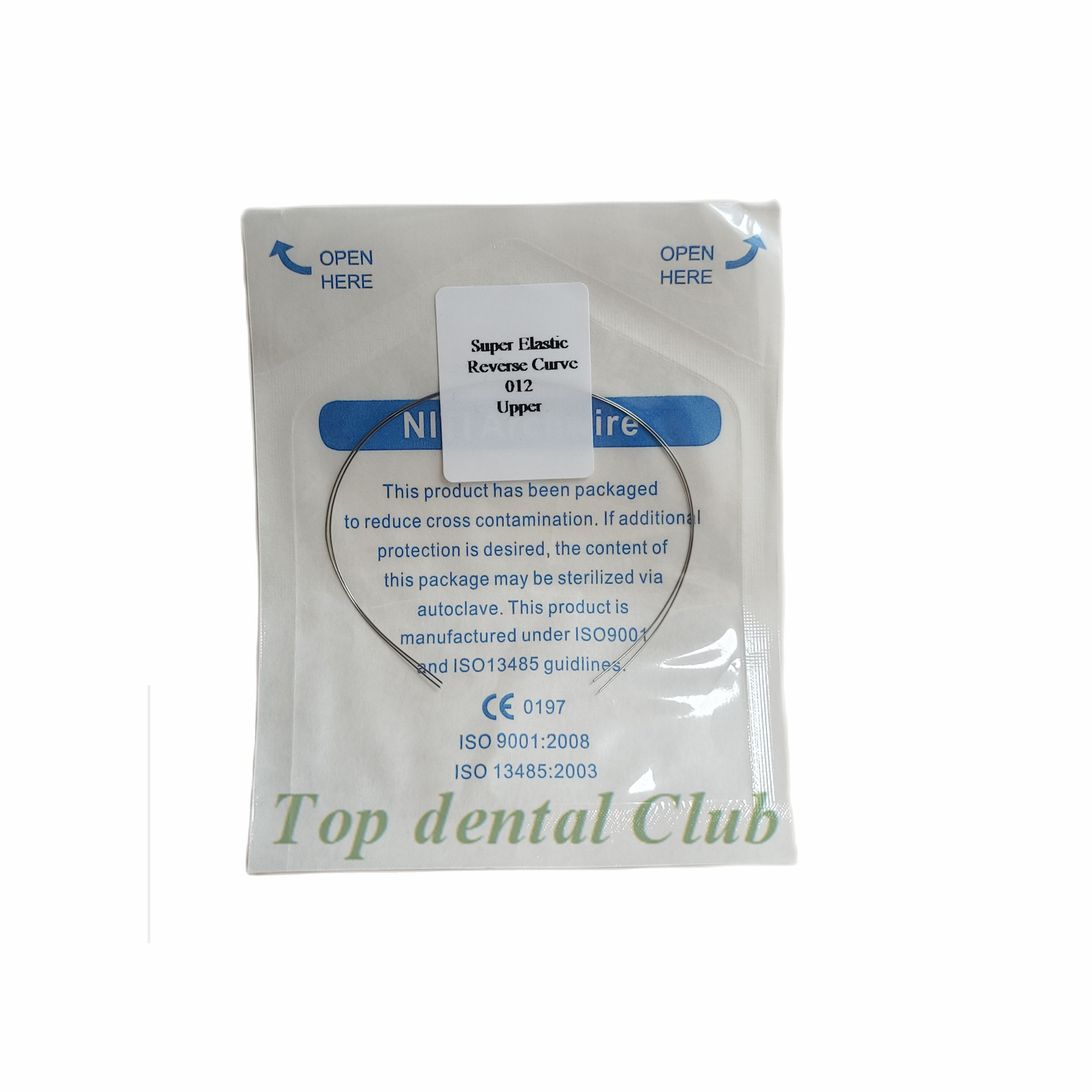 Dental Orthodontic Arch Wire Reverse Curve Round Niti Super Elastic 12-20