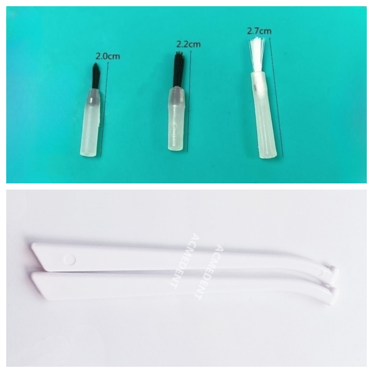 2Packs Dental Mini Black Brush Tip Brush Head Micro Bond Etch Applicator Handle