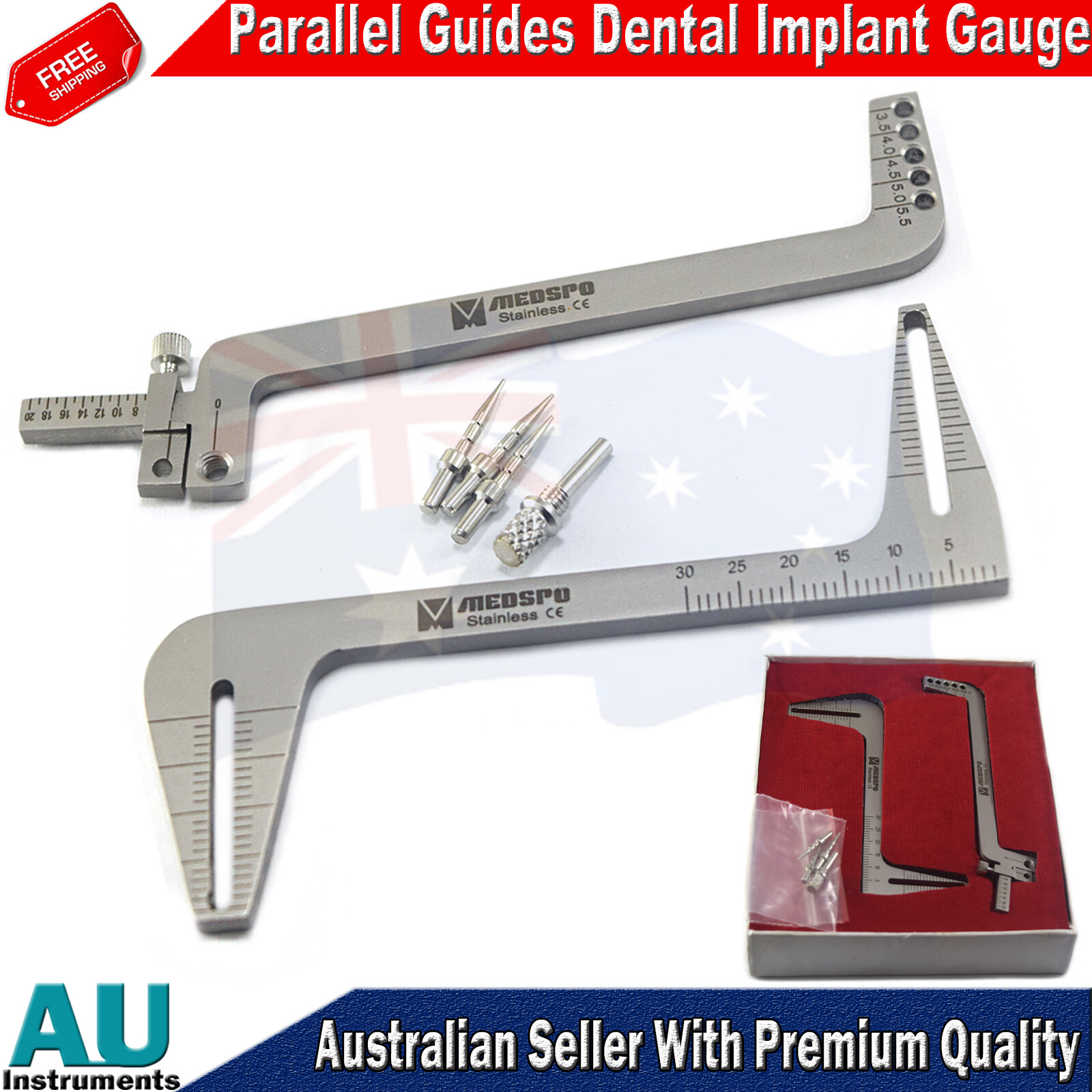 Dental Measuring Instruments Willis Bite Gauge Parallel Implant Locator Drill