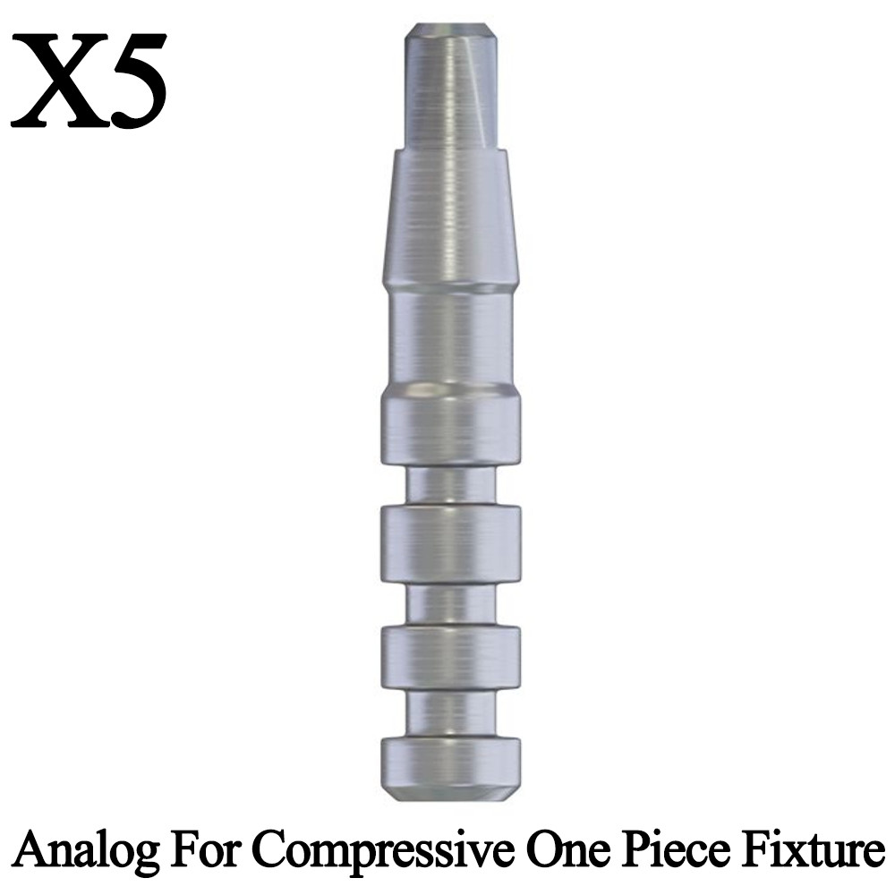 5x Dental Lab Analog For Compressive One Piece Fixture Prosthetic Titanium