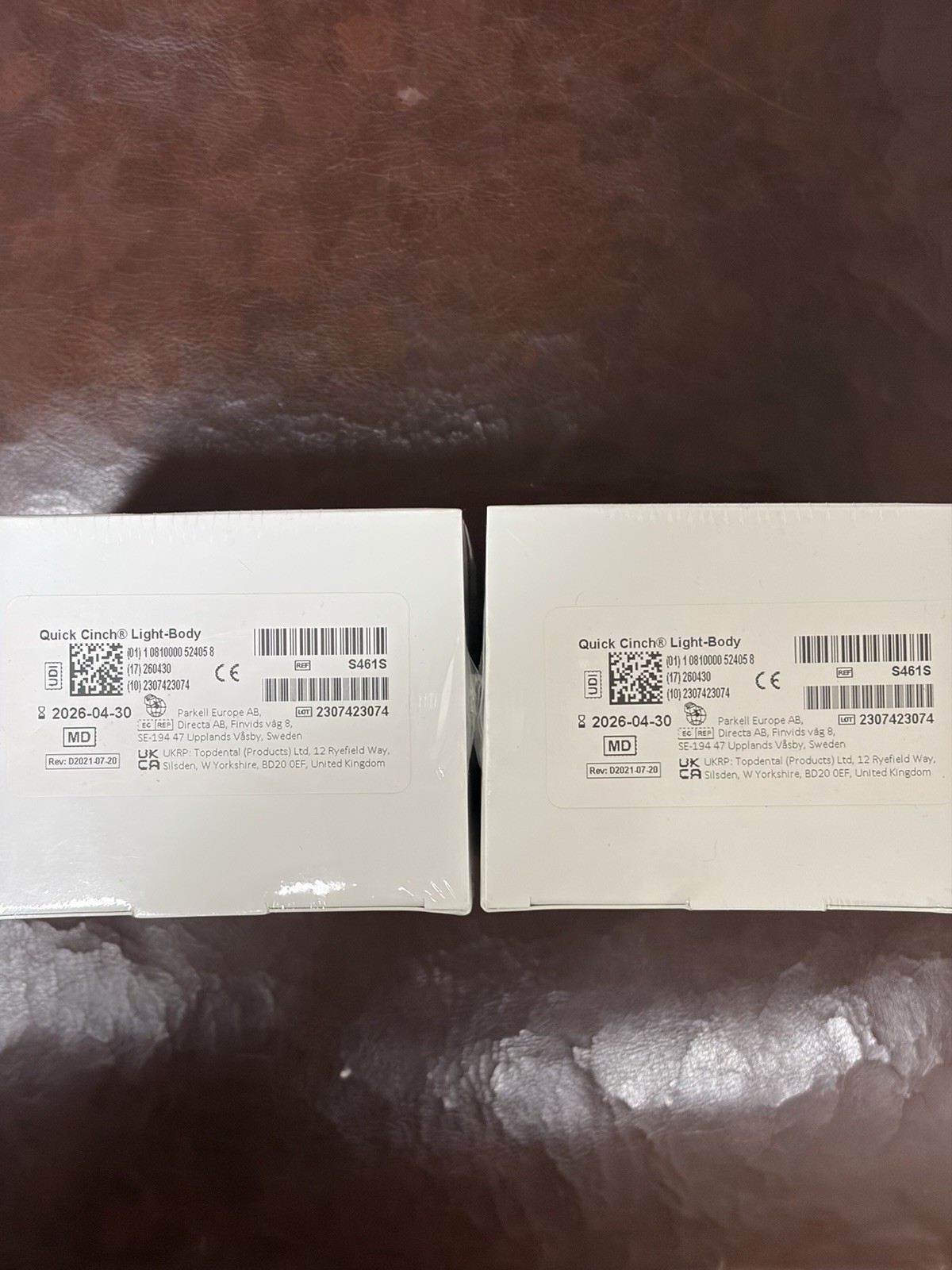 Parkell Quick Cinch Light Body Impression Material 2 Boxes 4 Cartridges Each