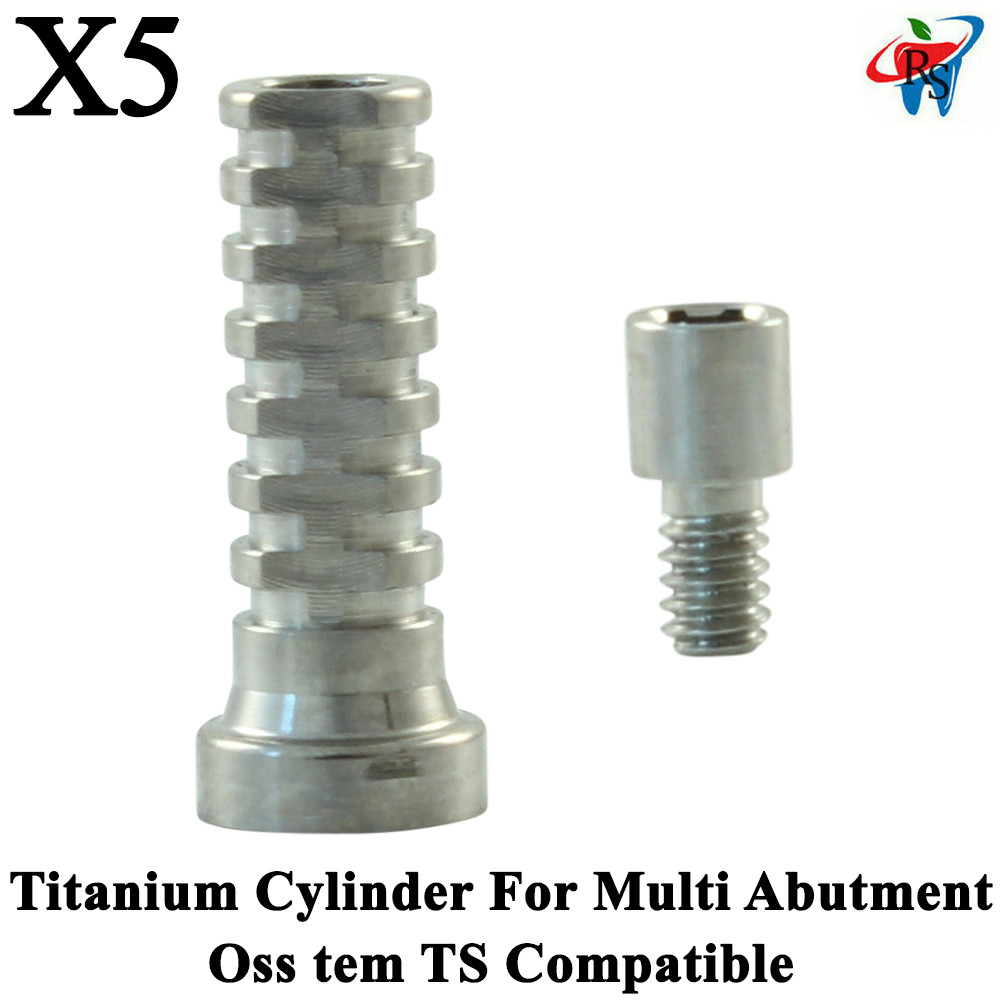 5pcs Dental Oss tem TS Compatible Titanium Cylinder For Multi Abutment