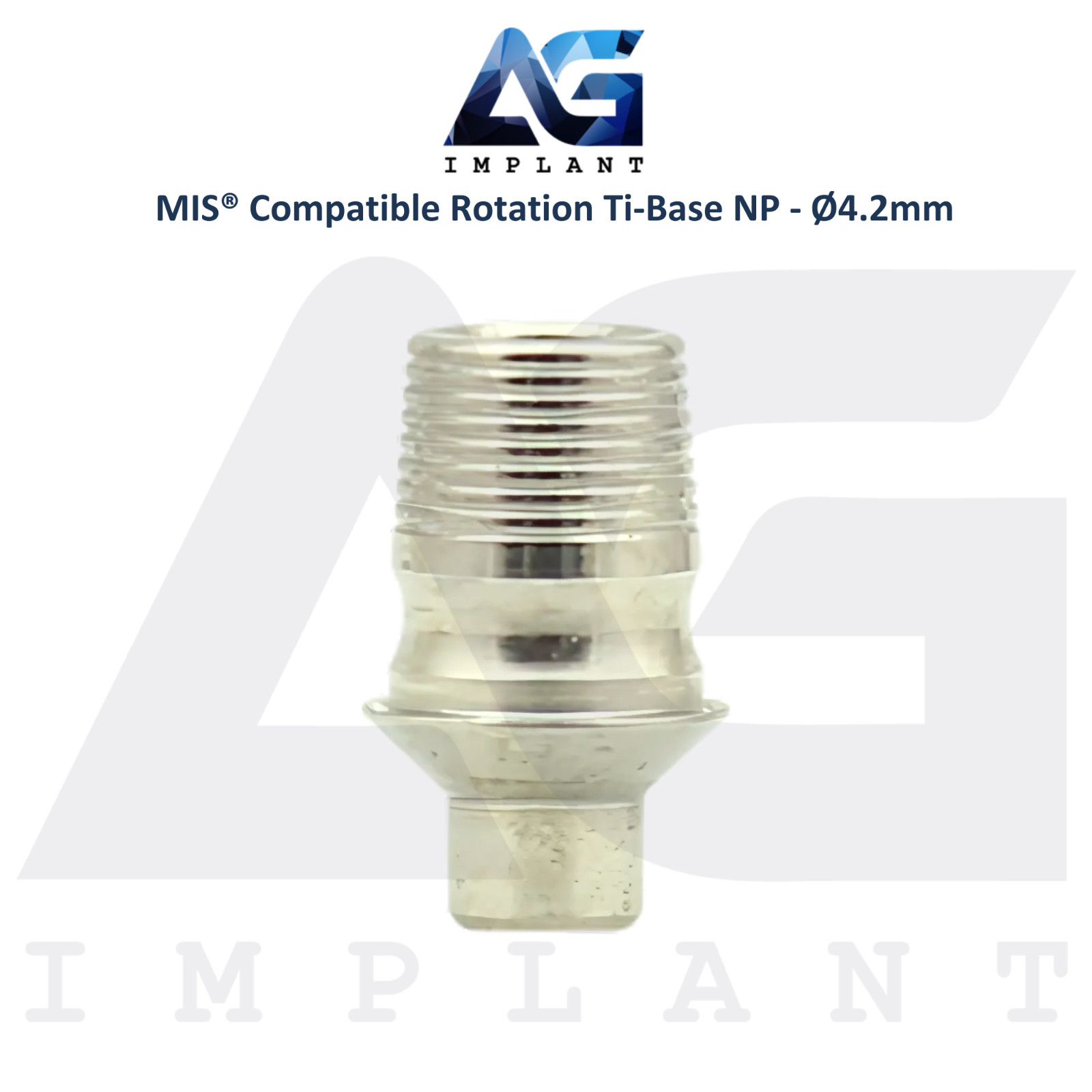Dental Ti-Base Rotation Ø4.2mm NP Compatible with MIS® Int Hex System 2.10mm