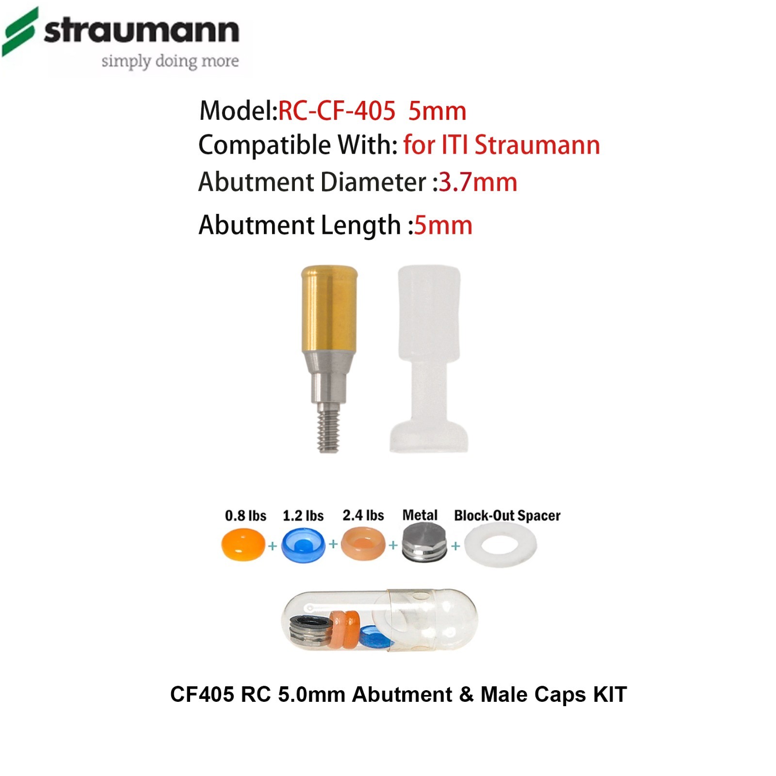 For Straumann Locator Abutment Overdenture Narrow/Regular Cross PEEK Caps BL/BLT