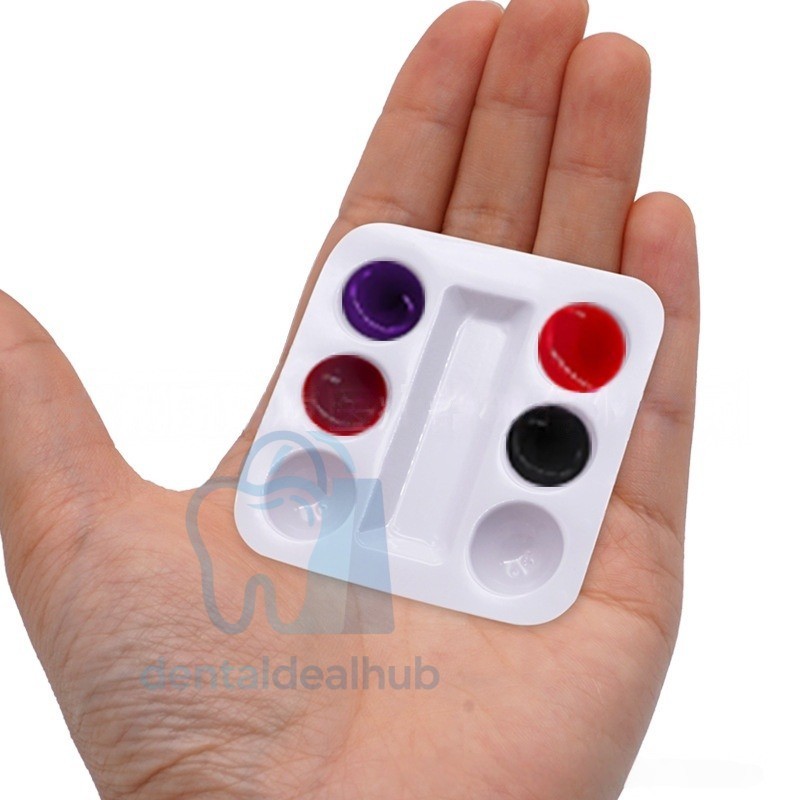 30pcs Dental Disposable Mixing Wells – 6-Well Plastic Trays for Composite & Ceme