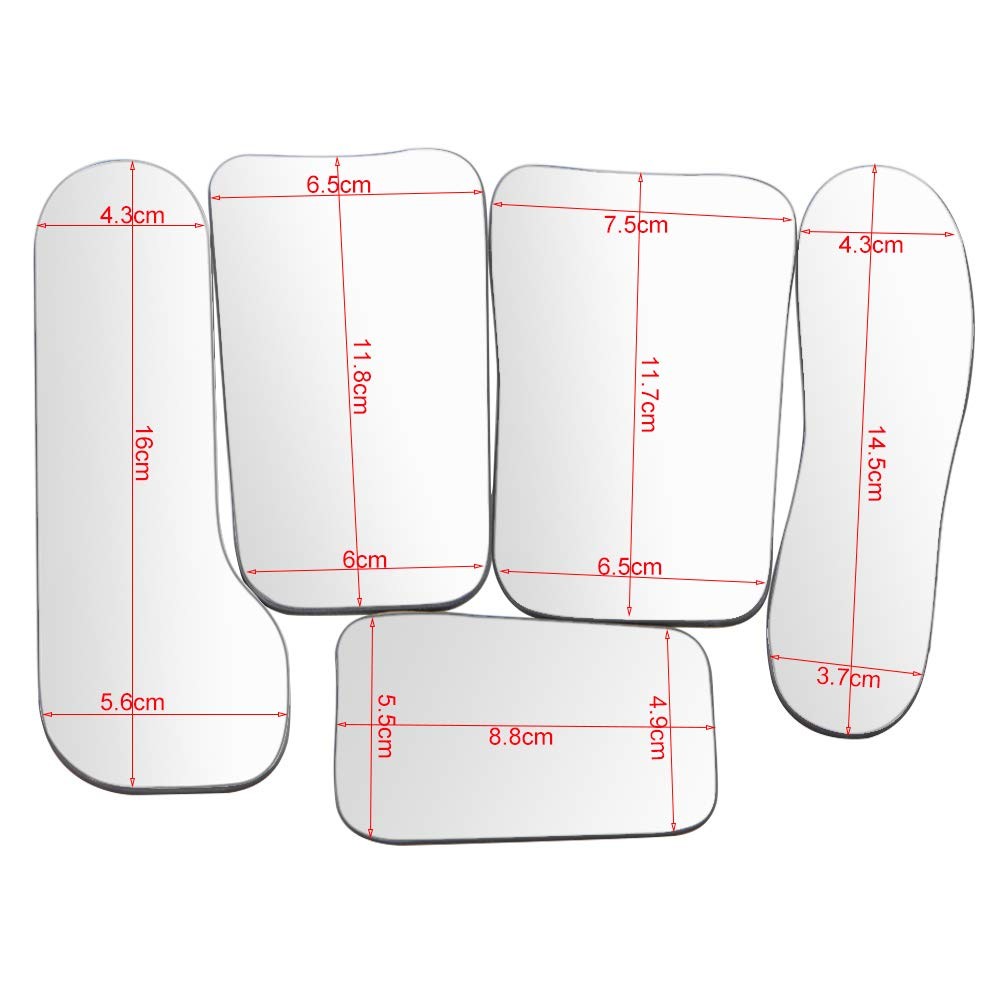Angzhili 5Pcs/Set Dental Photography Mirrors 5 Count (Pack of 1), Silver