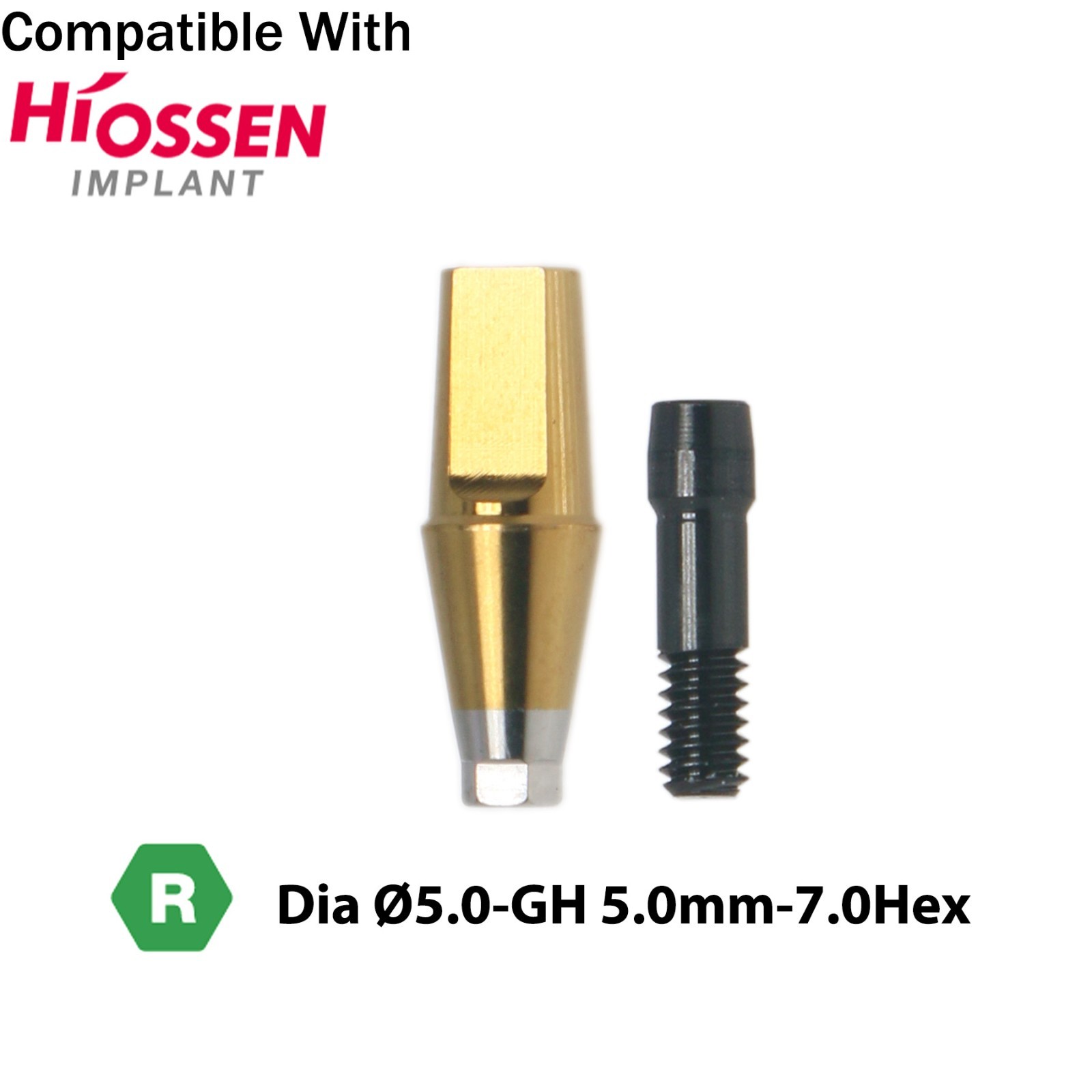Dental Regular Straight Abutment with Screw fits Hiossen Osstem Ø4.5/5.0/6.0mm