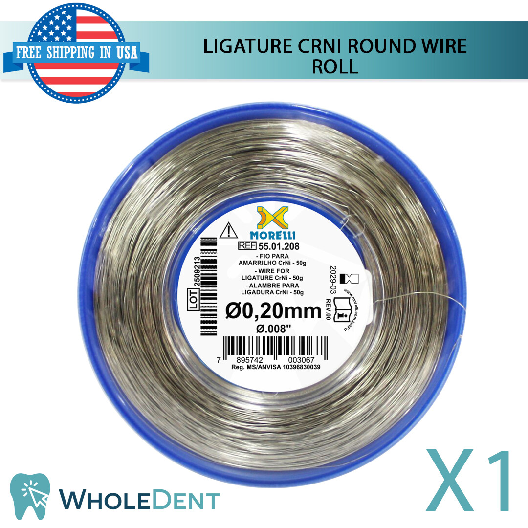 Orthodontic Dental CrNi Ligature Round Wire Roll Stainless Steel .20mm /.008″