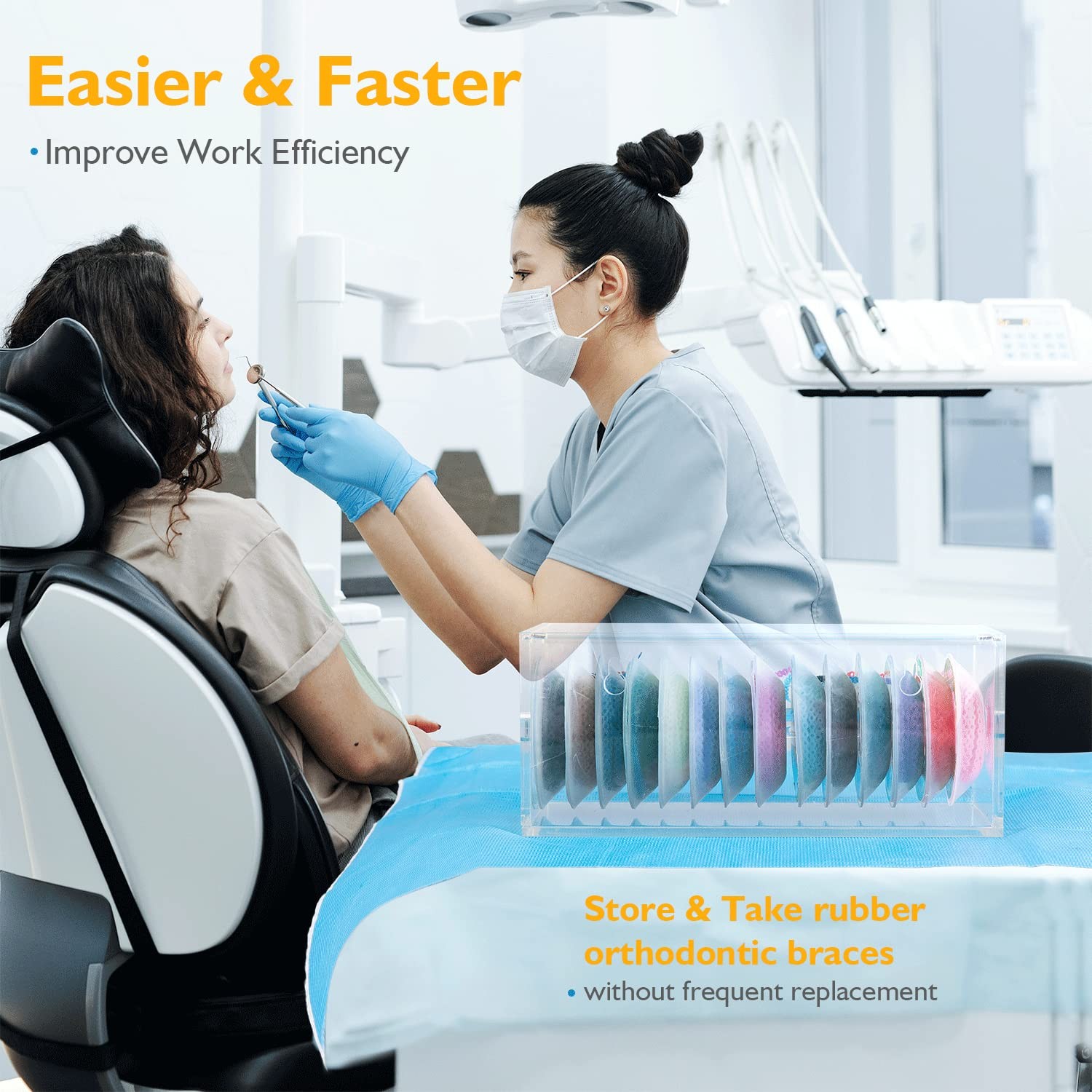 faruijie Power Chain Organizer Case – Dental Orthodontic Elastic Rubber…