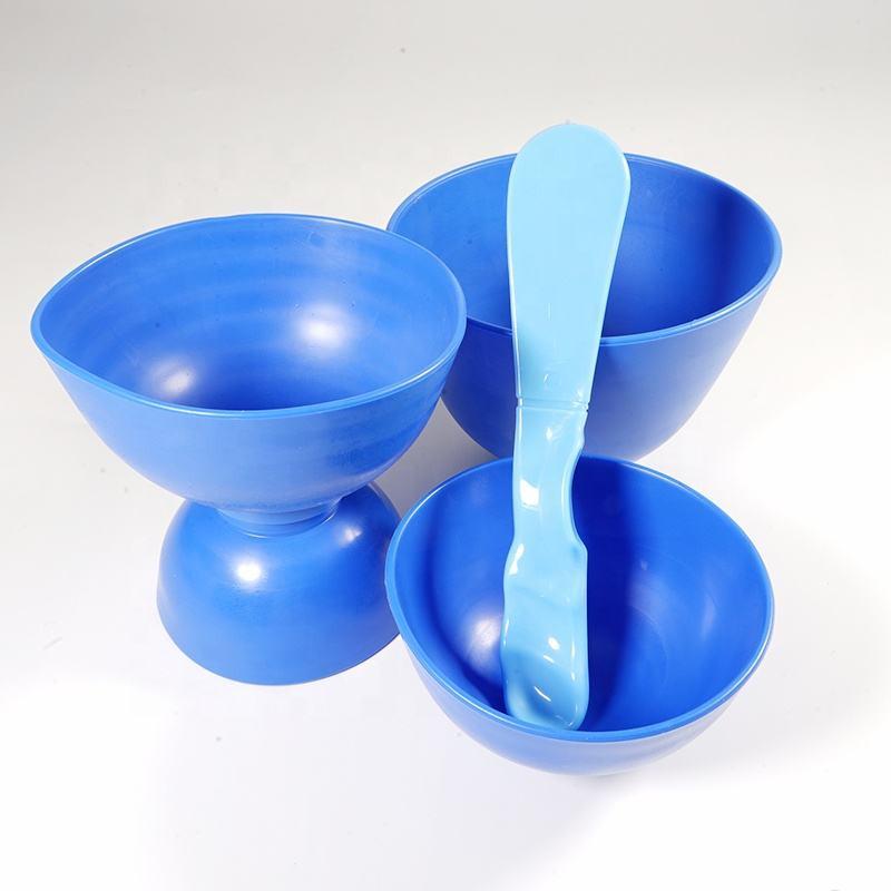4PCS Dental Plaster Alginate Silicone Flexible Mixing Bowl + 2 Mixing Spatulas