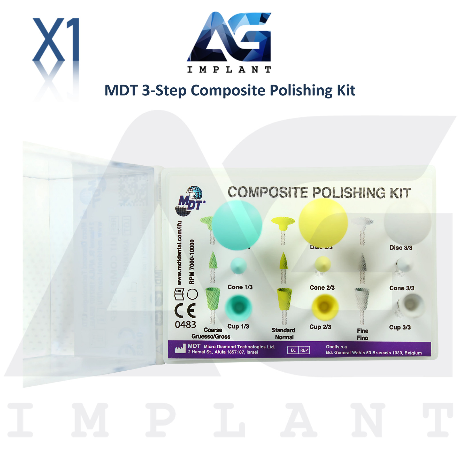 MDT 3-Step Composite Polishing Kit Silicone High-Gloss Finish Dental Restoration