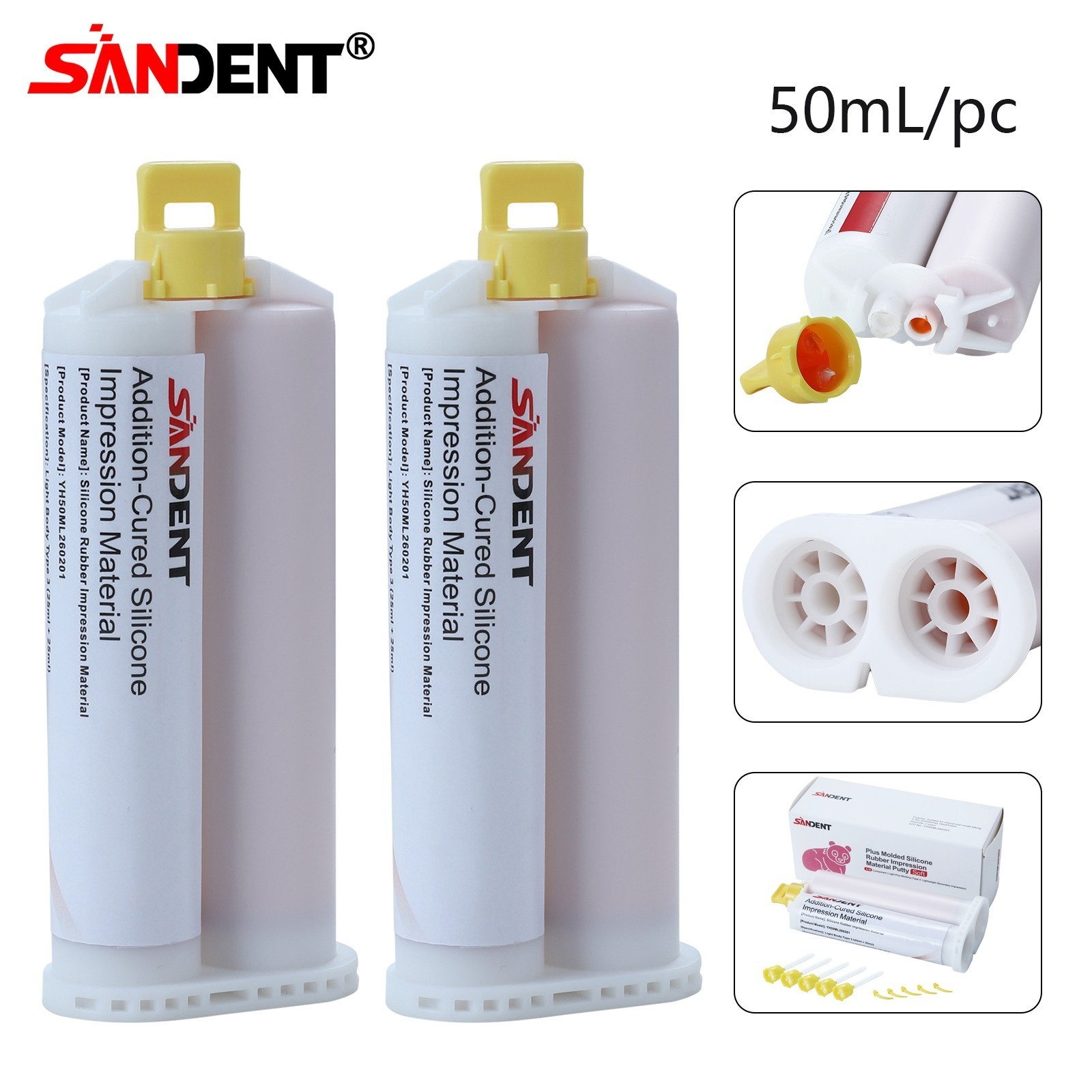 2pcs Dental Impression Material silicone Putty Set Light Body addition cured USA
