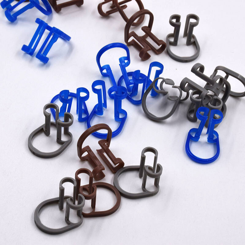 50 Pcs Dental Disposable Brown/Blue/Grey Cotton Clip Holder Dispenser Roll Tool