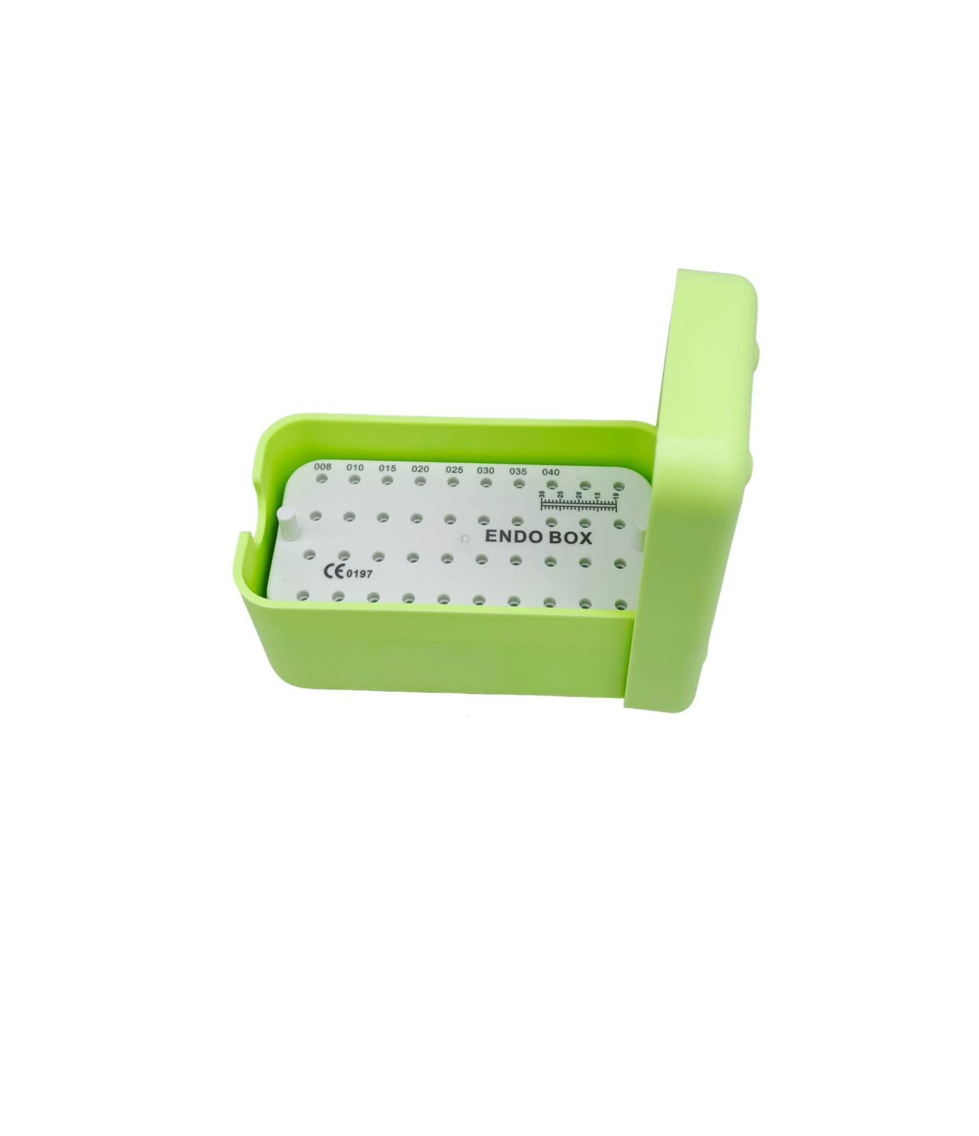 40 Holes Dental Endo Files Bur holder Sterilization Box With Ruler Autoclave
