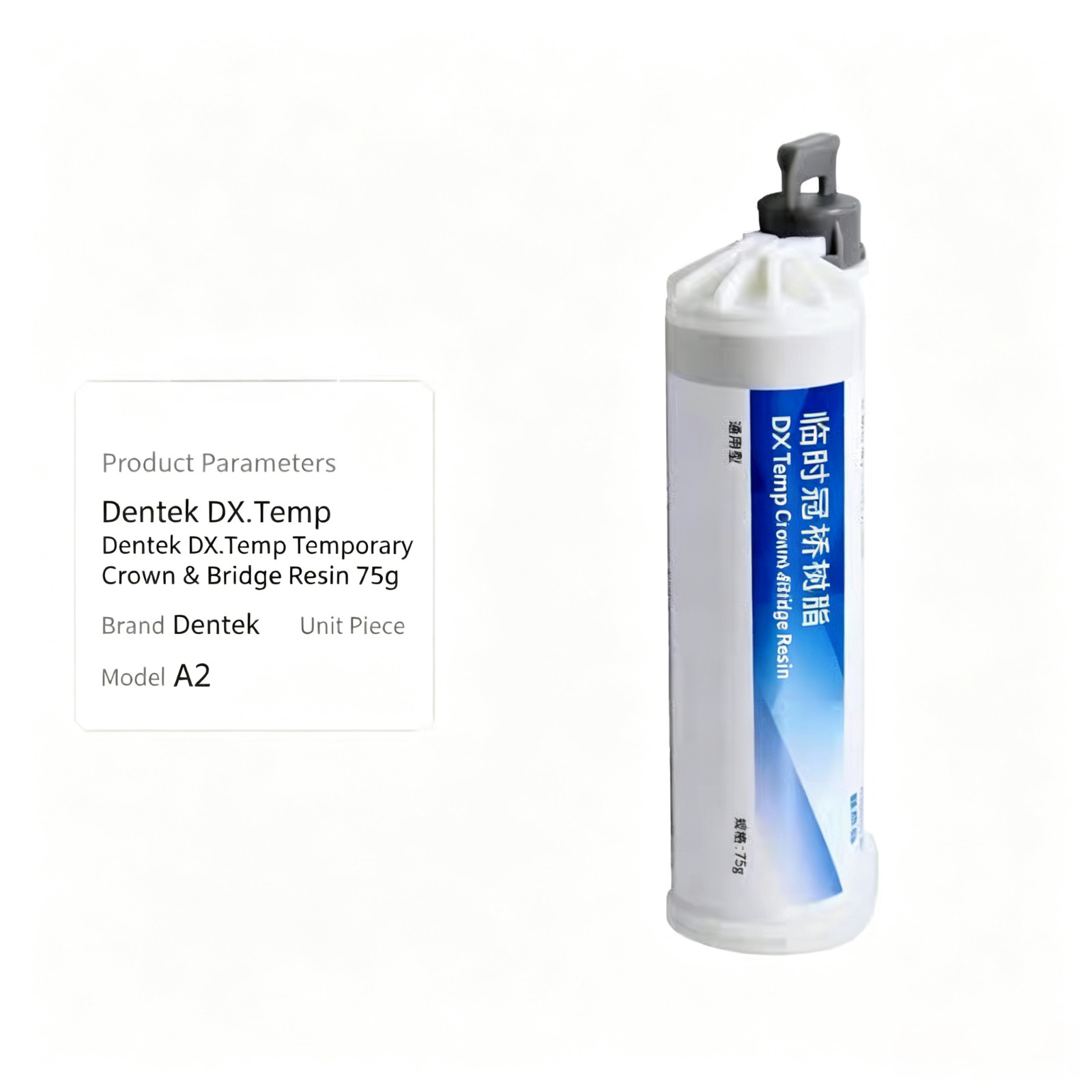 DENTEX DX.Temp Crown Bridge Material 75g A2 A3 Self Curing