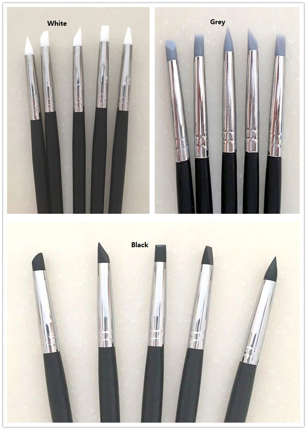 5Pcs Dental Brush Pen Adhesive Composite Resin Cement Porcelain Teeth Silicone