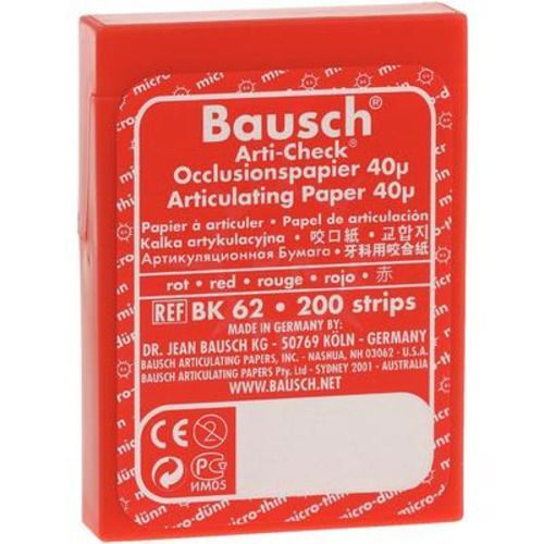Bausch Arti-Check Micro-Thin .0016″ RED Articulating Paper, 200