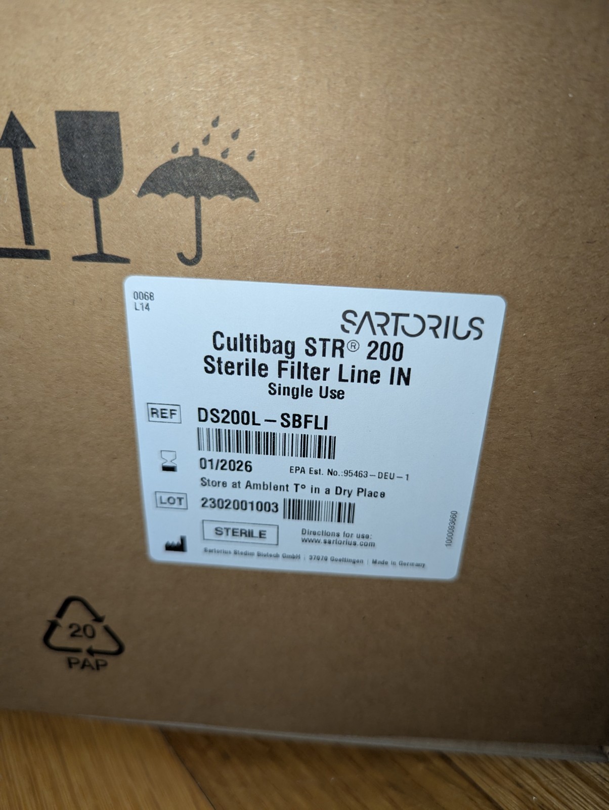 SARTORIUS Biostat CultiBag STR 200 Sterile Filter Line IN DS200L-SBFLI 2026