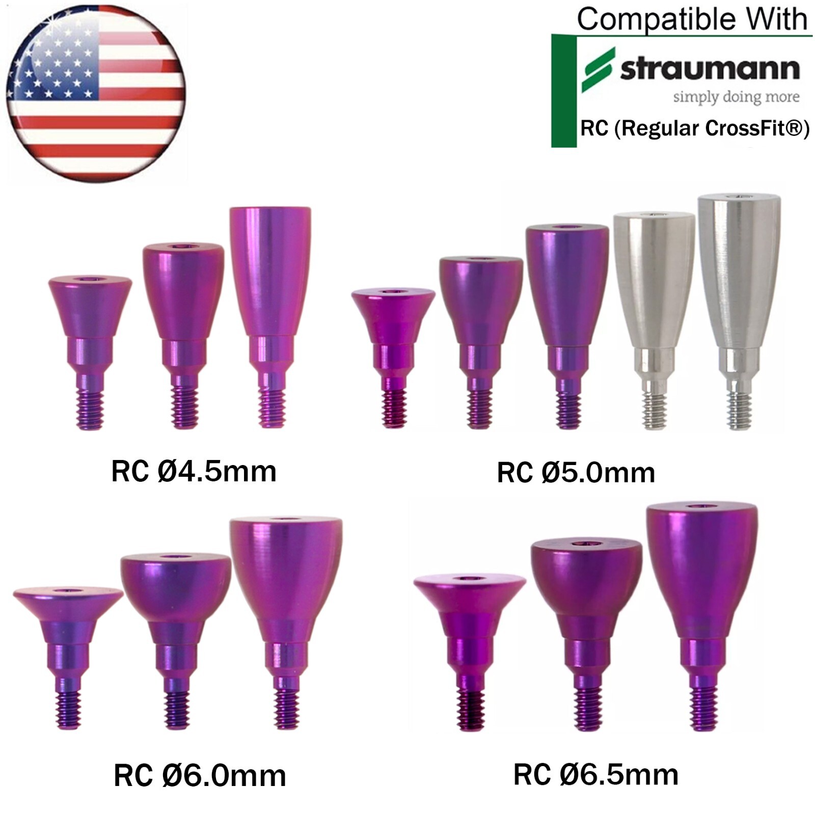 US Dental Healing Cap Abutment NC/RC Healing Closure Fit Straumann ITI BL/BLT