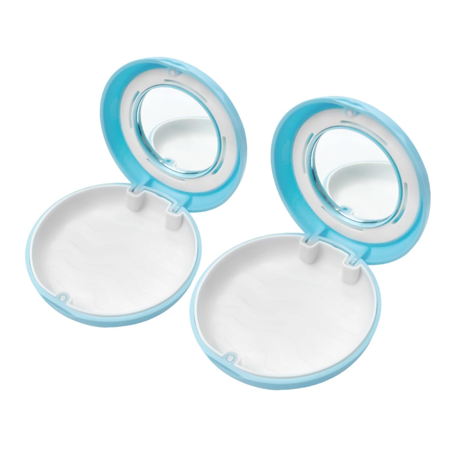 SENLIN DENTAL 2pcs Retainer Case with Mirror and Vent Holes, Convenient Blue