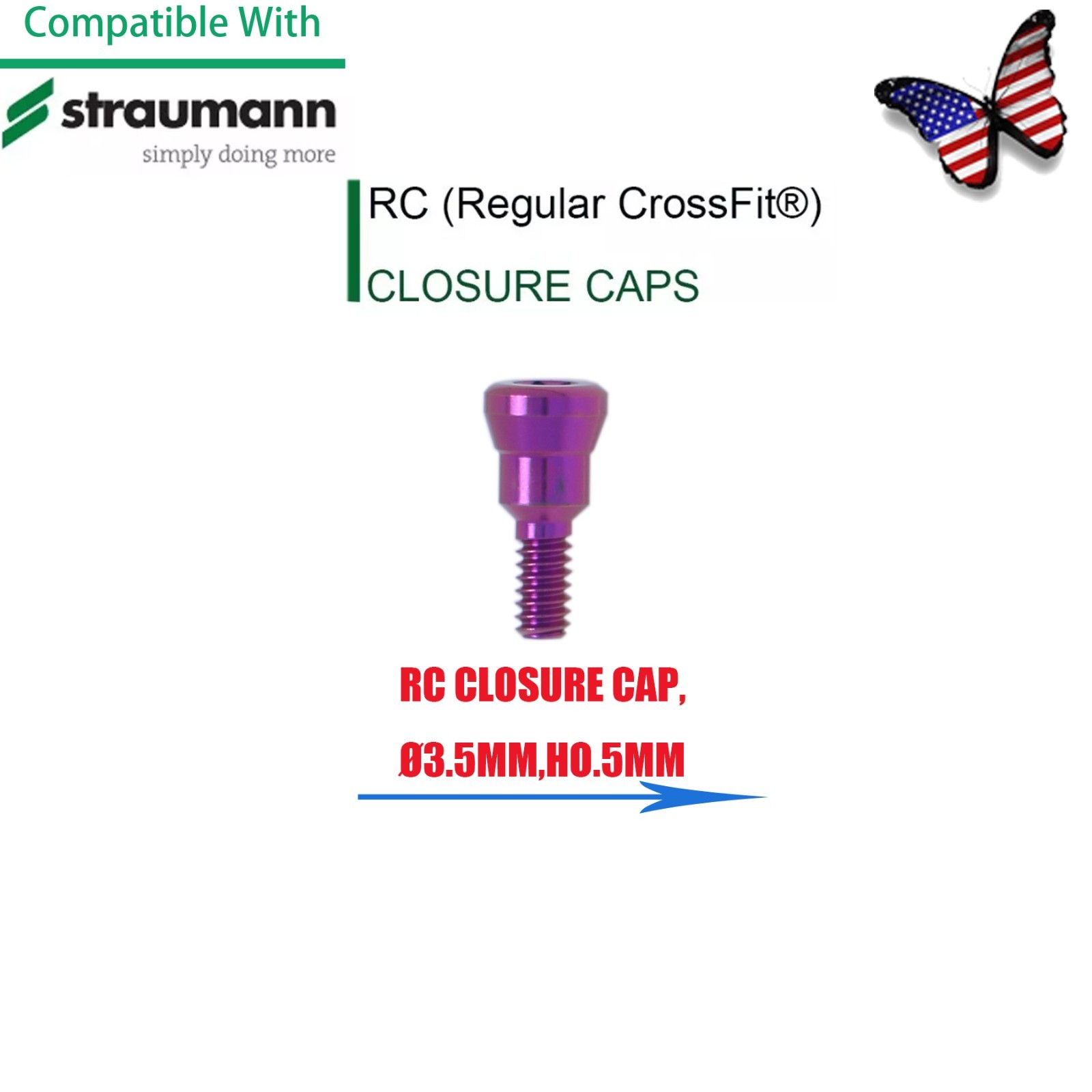 US Healing Abutment Closure Cover Screw Cap N/RC fit Straumann Bone Level BL BLT